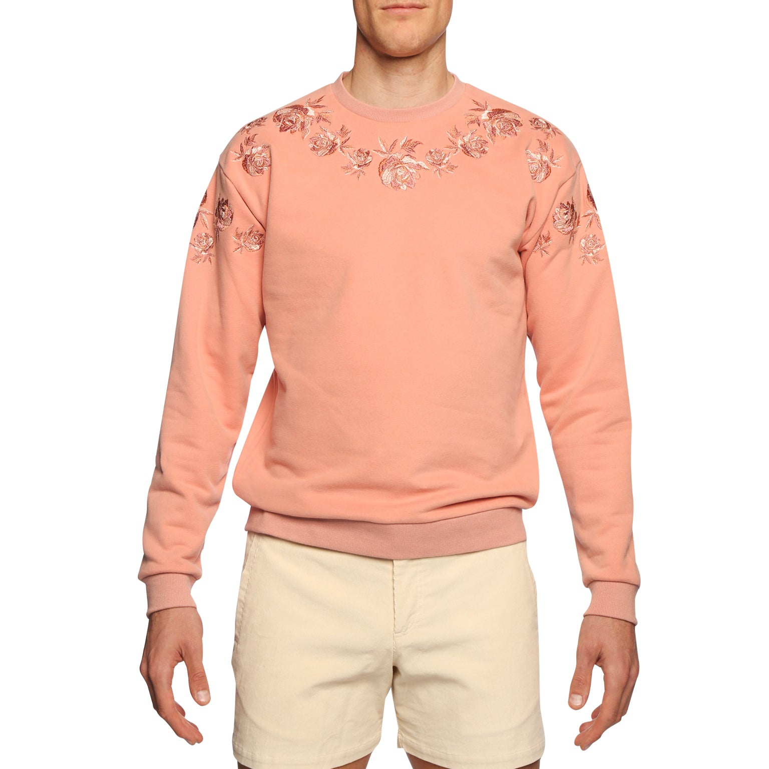 SAVE 70%- Etruscan Pink Bouquet Embroidered Sweatshirt - parke & ronen