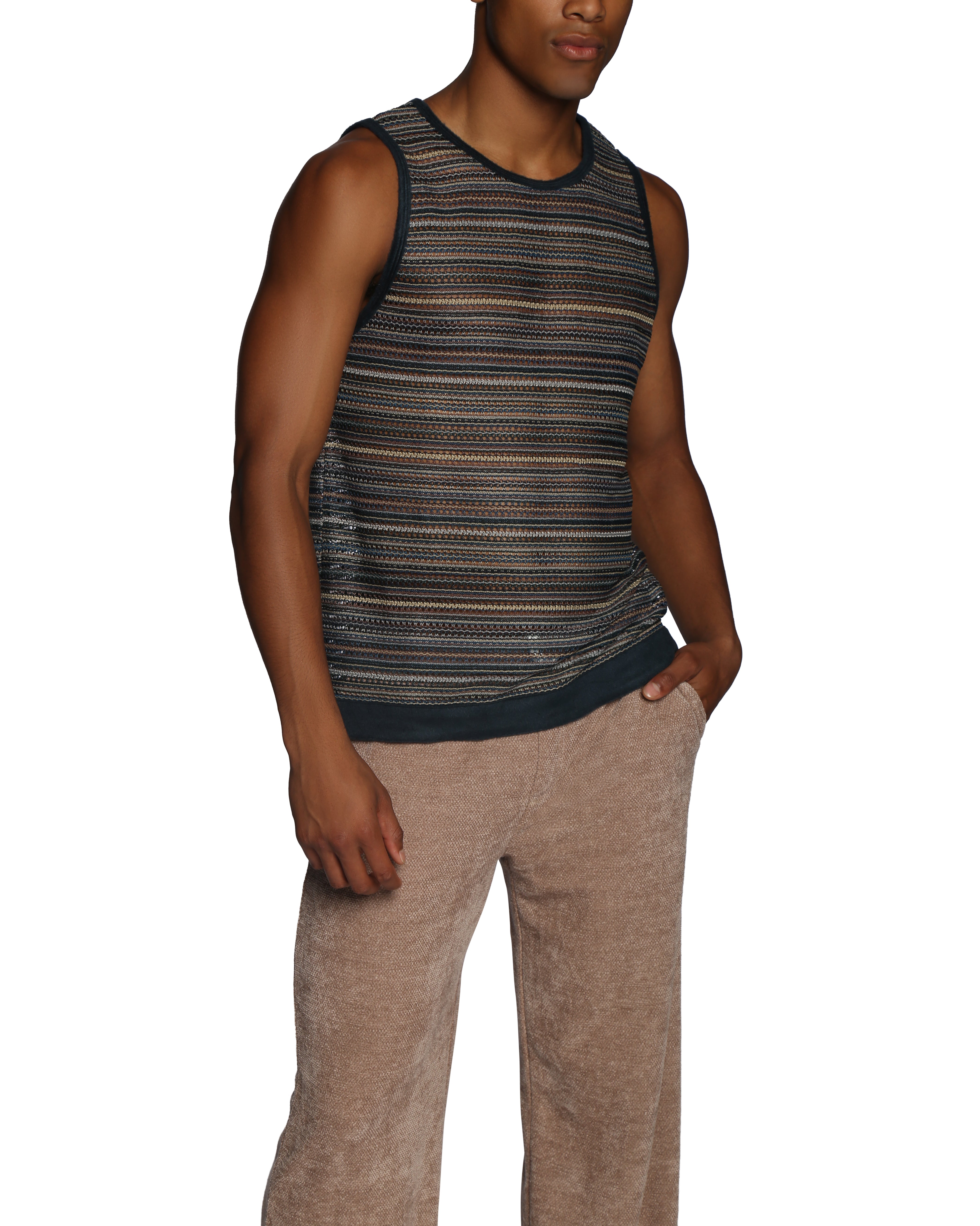 Conifer Green Cardiff Muscle Tee - parke & ronen