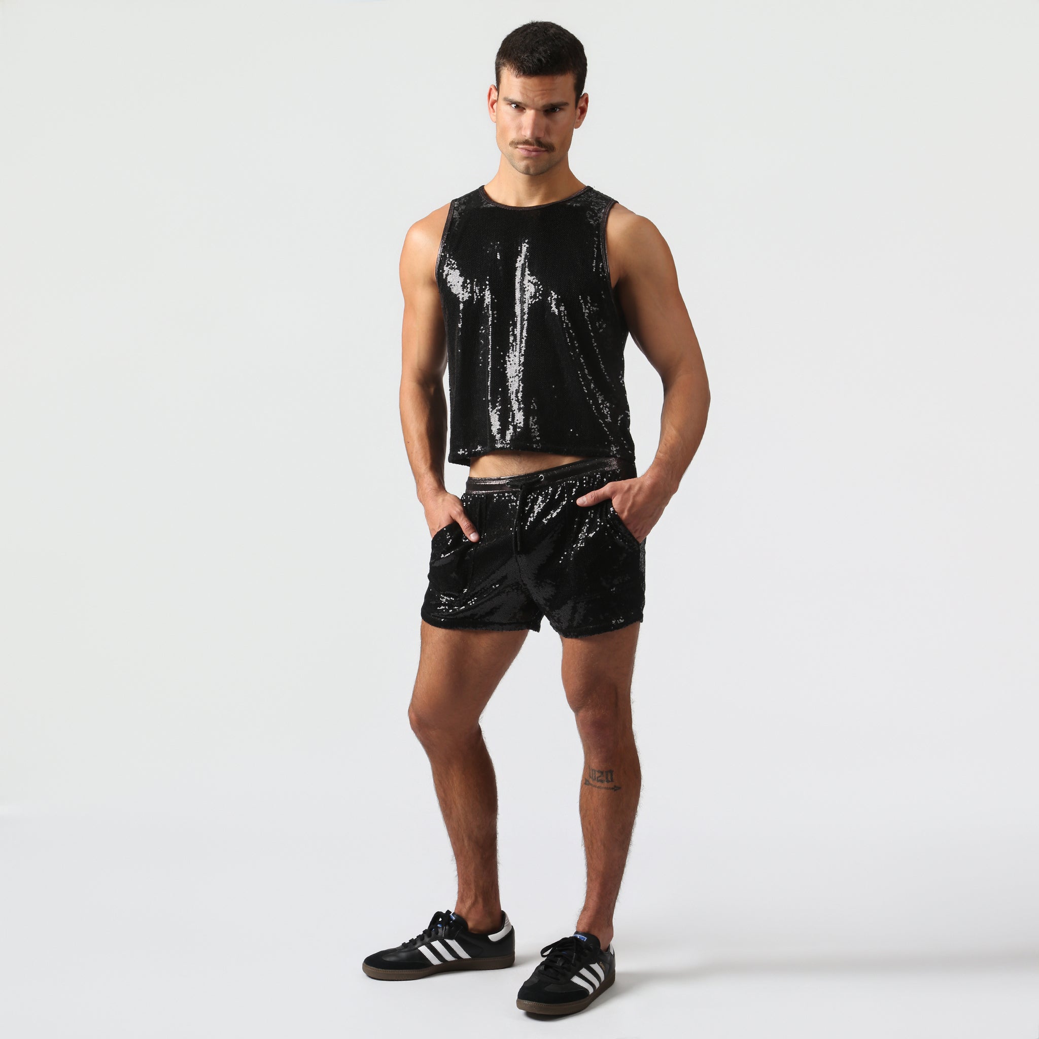 NEW- Black Sanremo Sequin Cabana Short