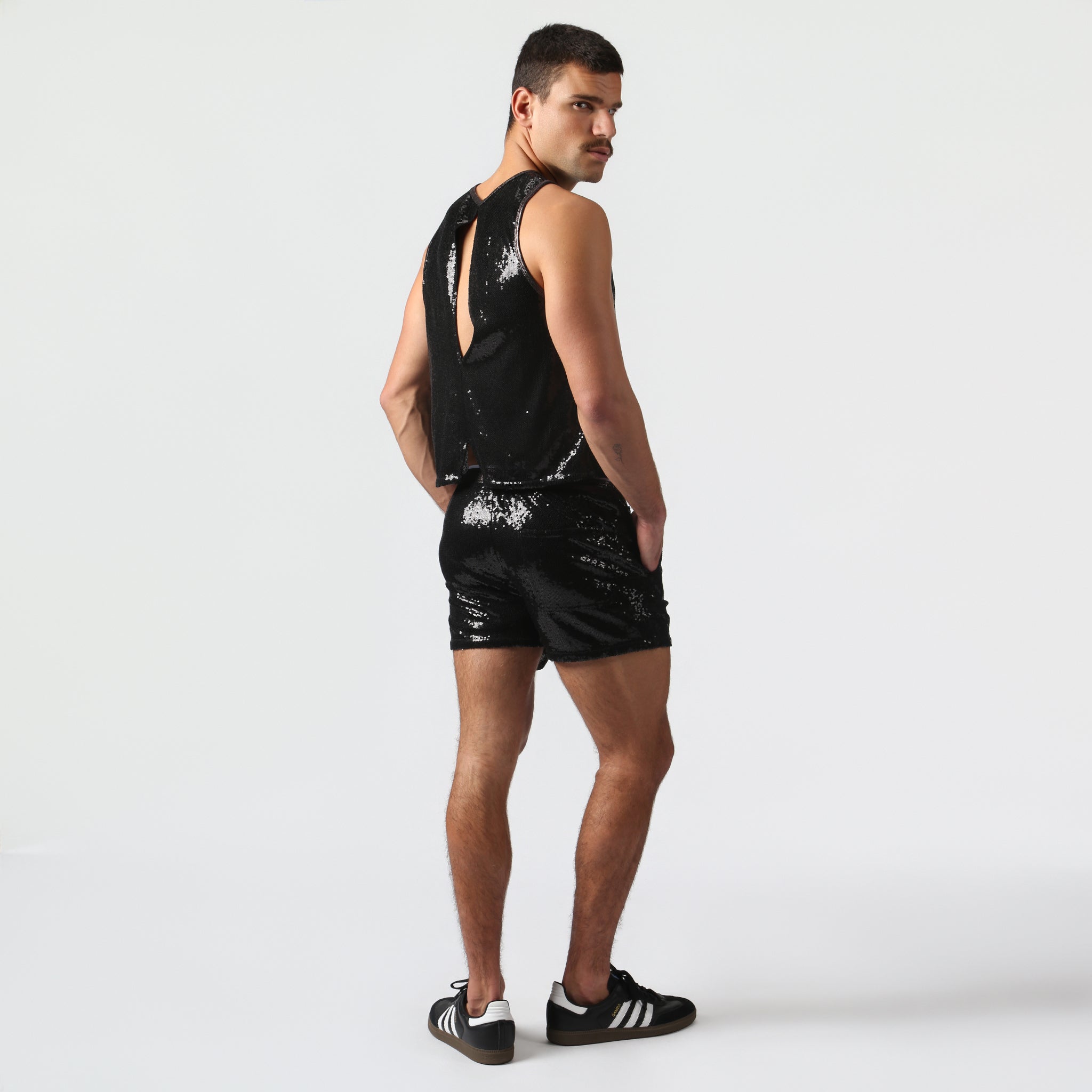 NEW- Black Sanremo Sequin Cabana Short