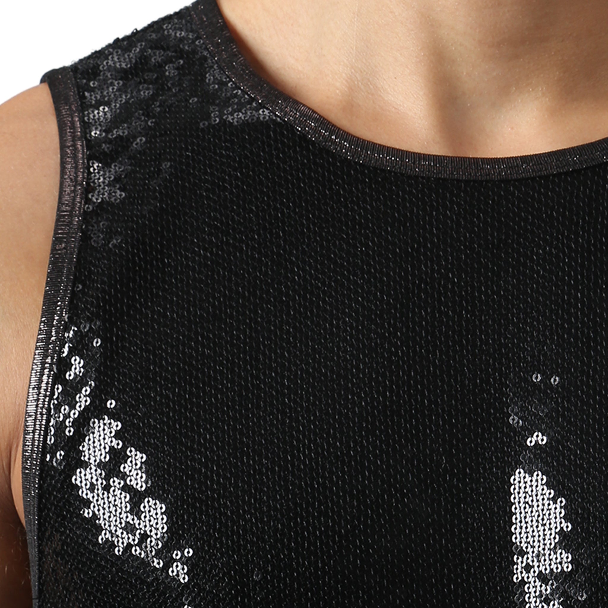 NEW- Black Sanremo Sequin Muscle Tee