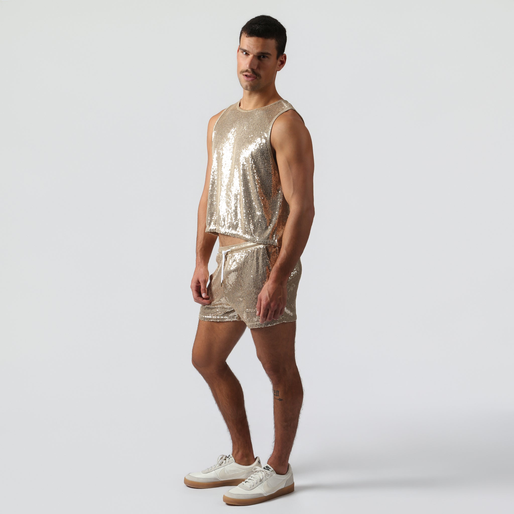 NEW- Gold Sanremo Sequin Cabana Short