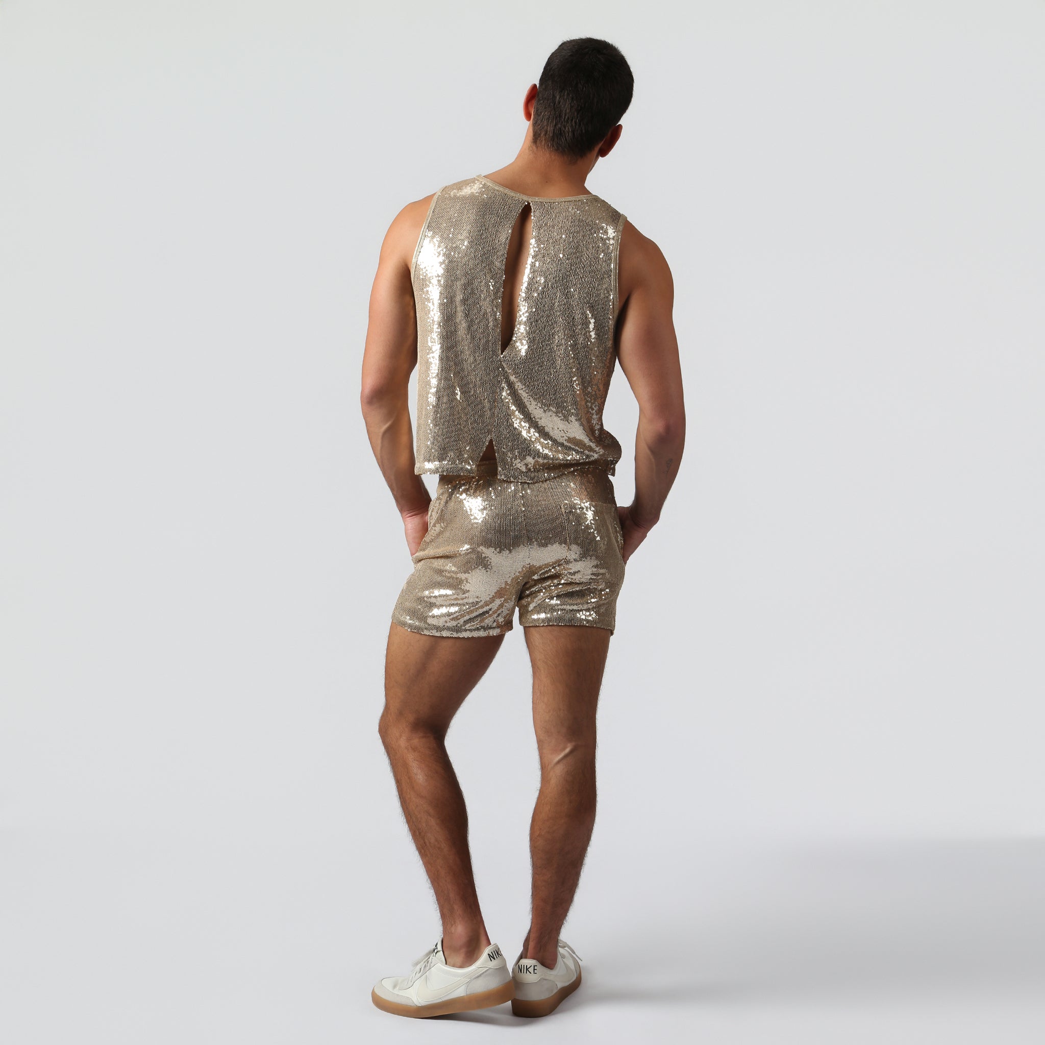 NEW- Gold Sanremo Sequin Cabana Short