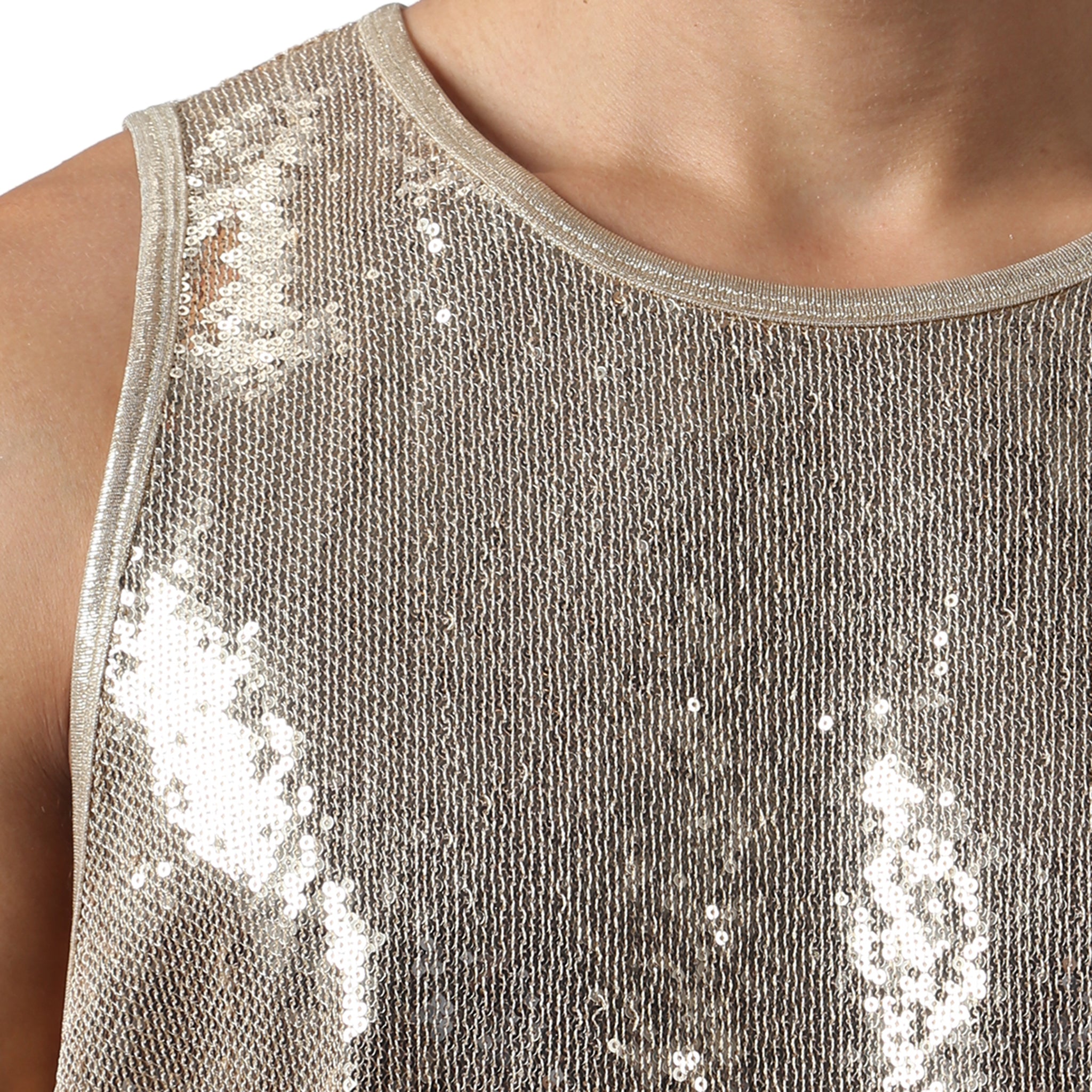 NEW- Gold Sanremo Sequin Muscle Tee