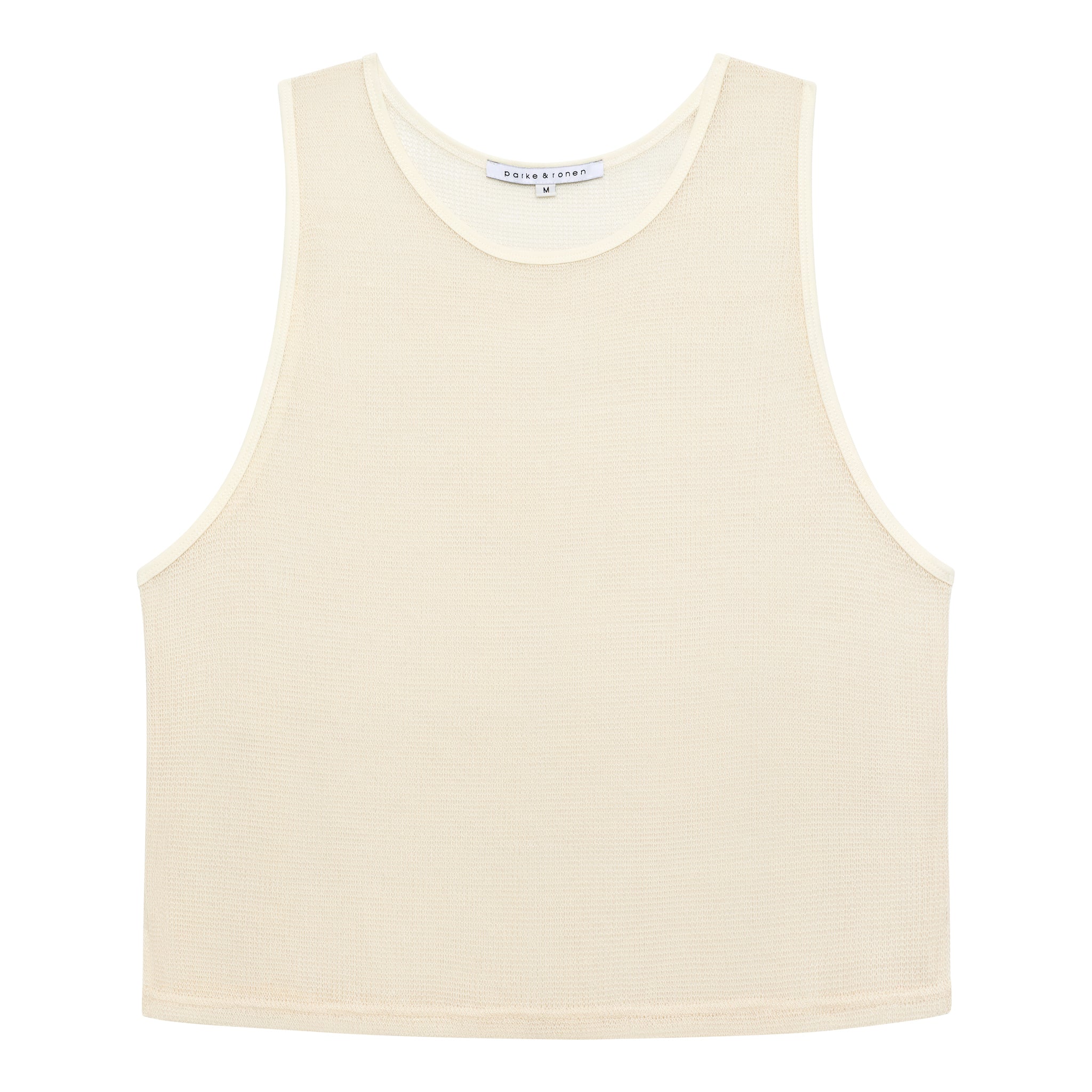 NEW- Ivory Poolside Knit Muscle Tee - Parke & Ronen