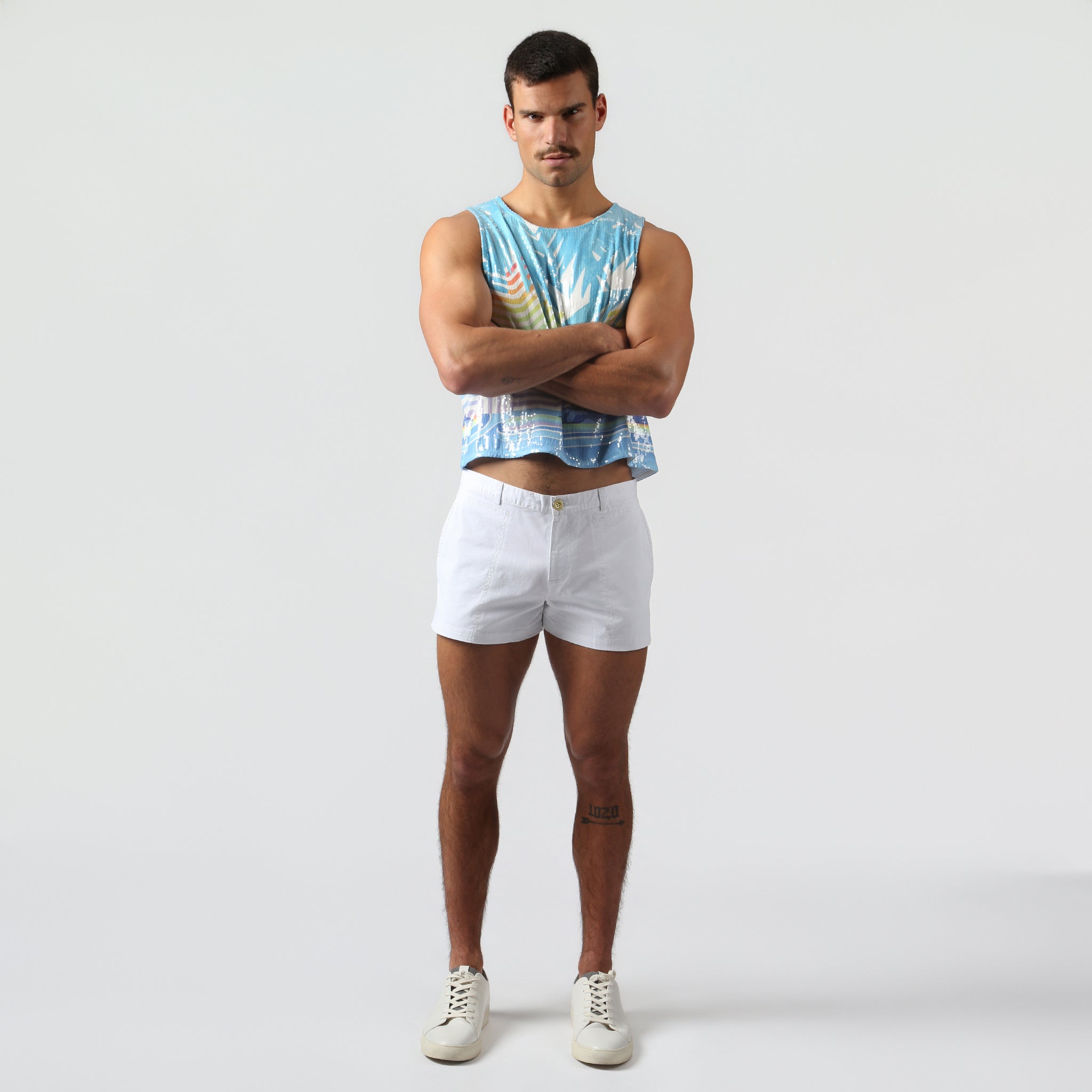 NEW- Azure Sequin Praia Muscle Tee