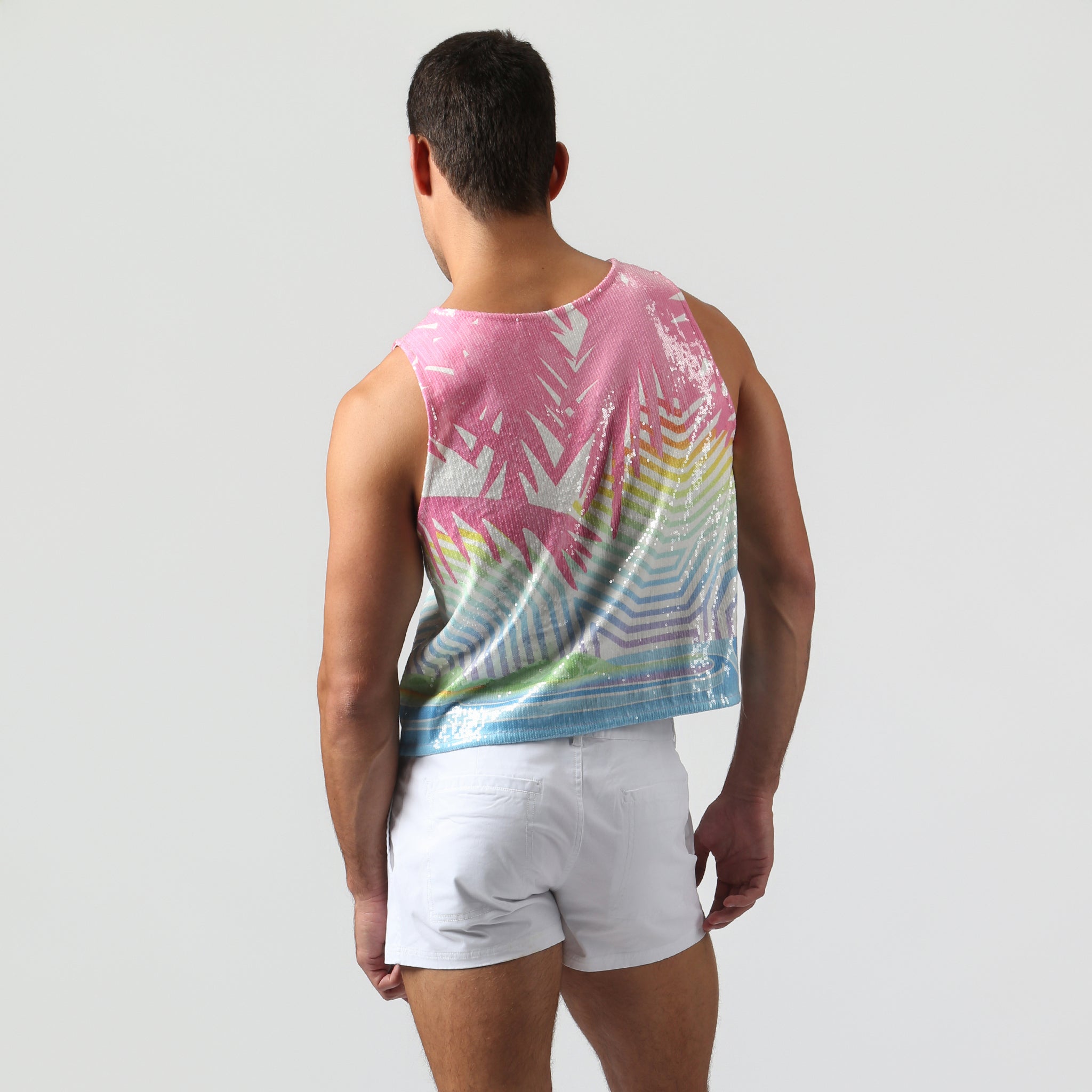 NEW- Candy Sequin Praia Muscle Tee