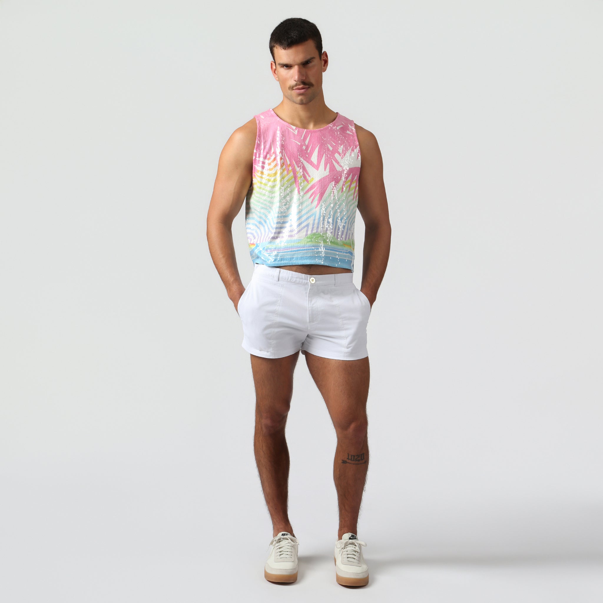 NEW- Candy Sequin Praia Muscle Tee