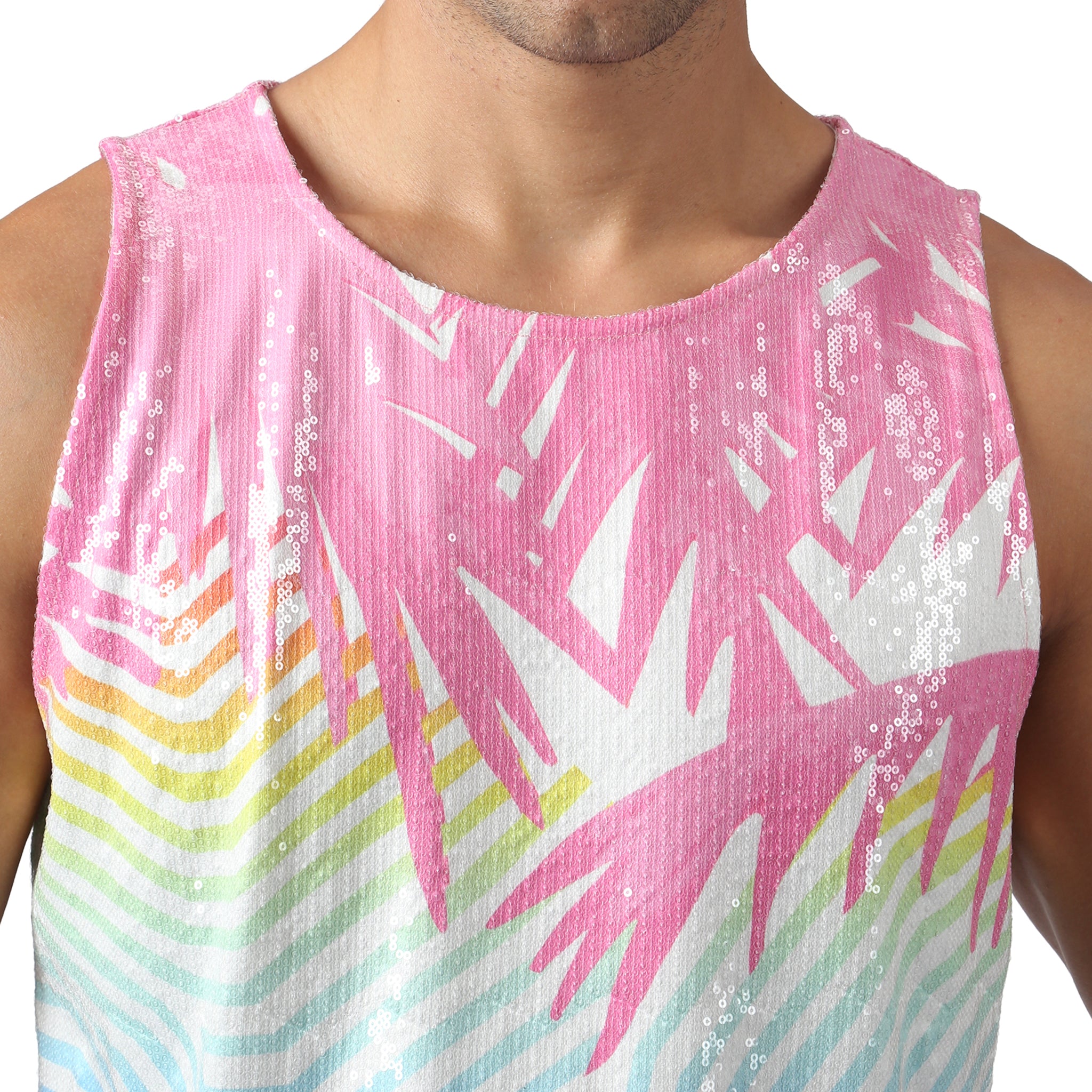 NEW- Candy Sequin Praia Muscle Tee