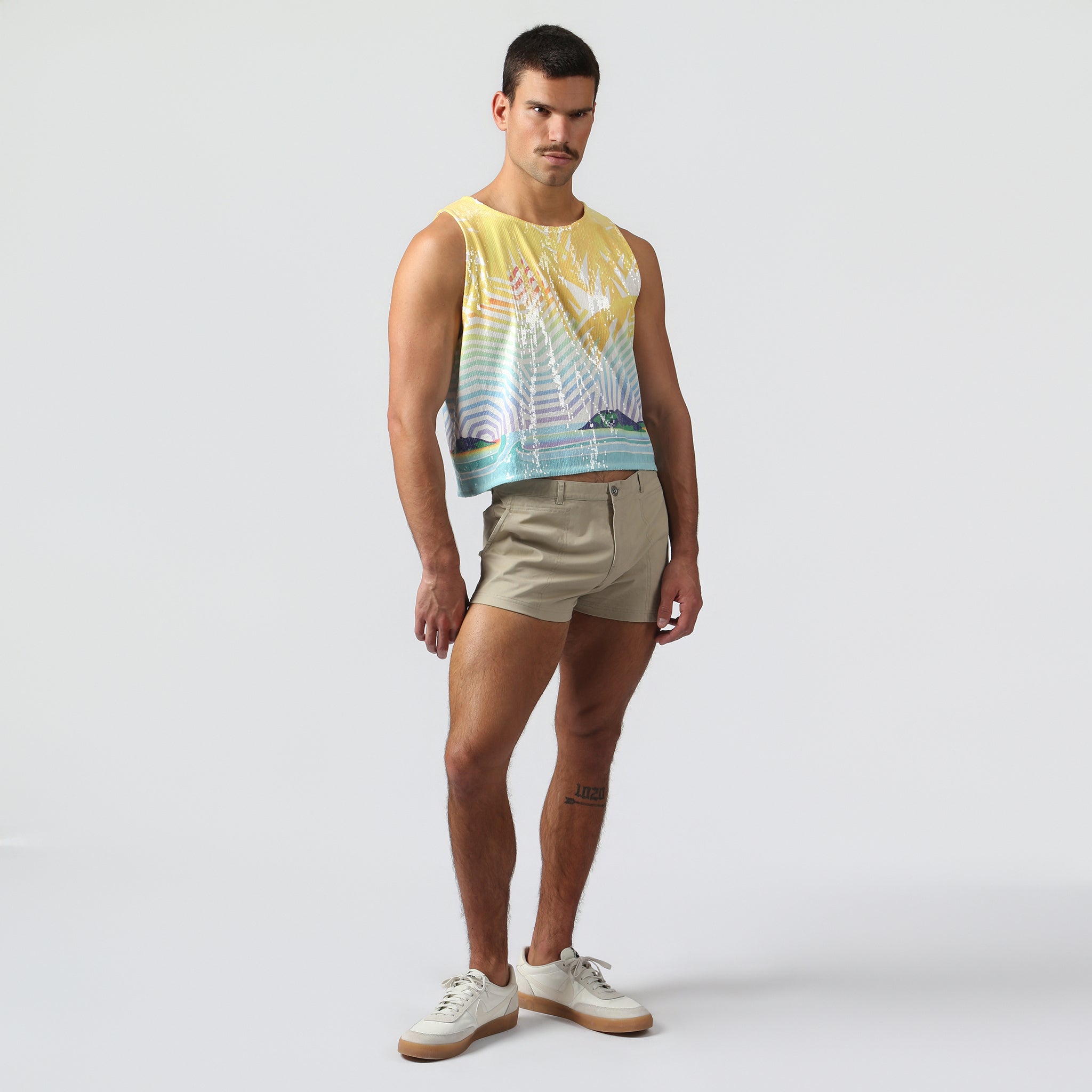 NEW- Sun Sequin Praia Muscle Tee