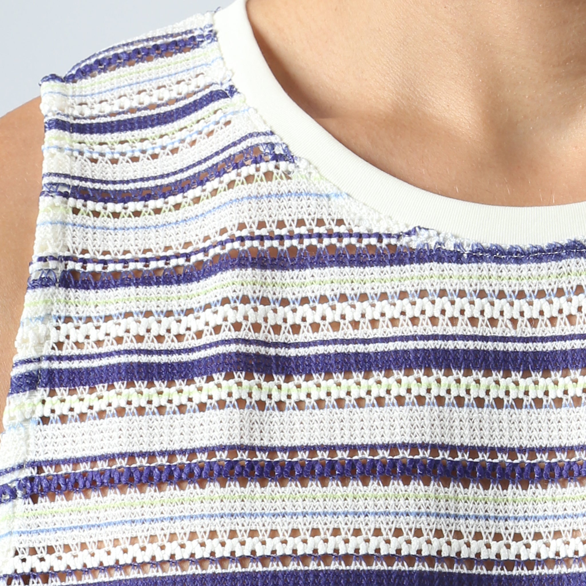 NEW- Marine Stripe Argento Knit Muscle Tee