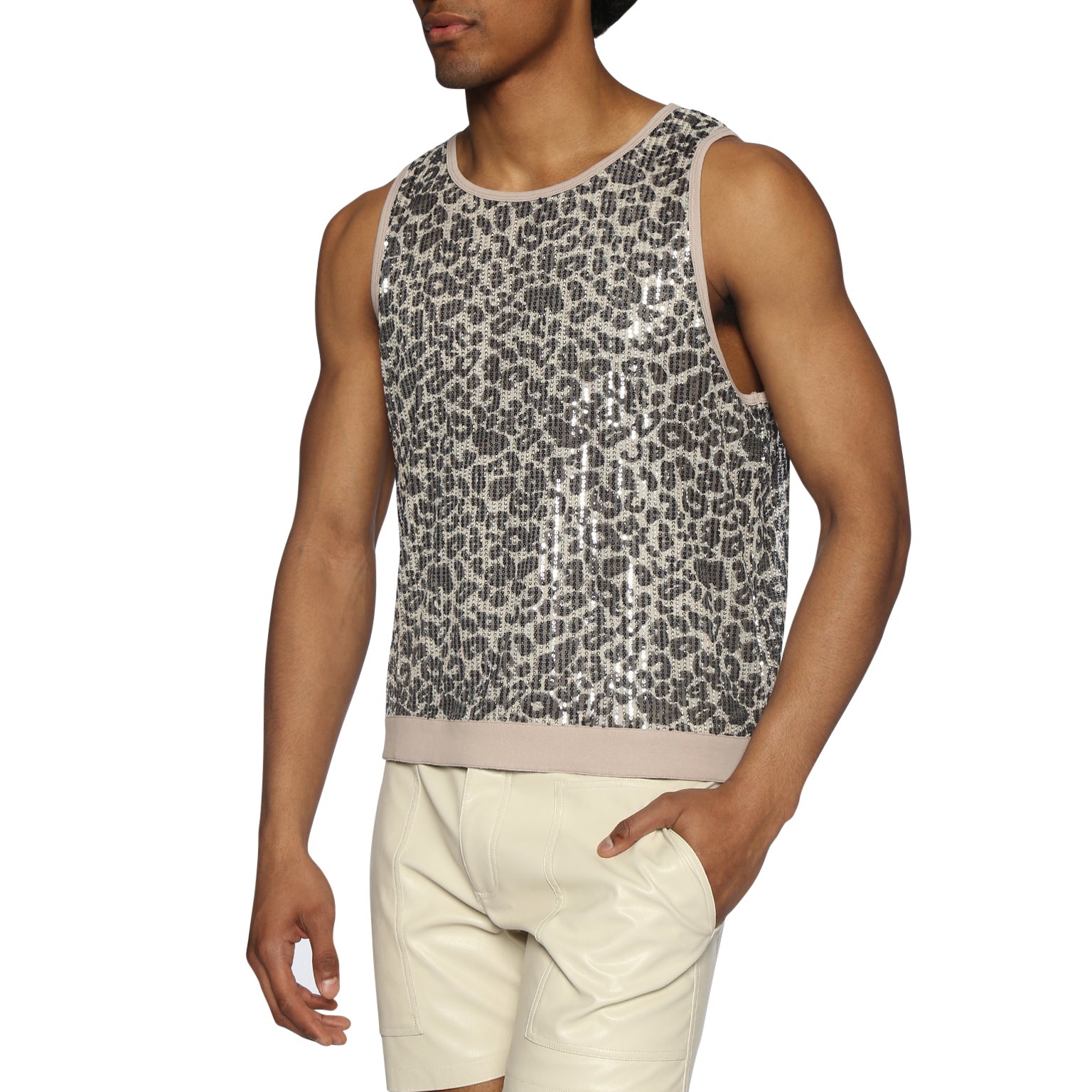 NEW ARRIVAL- Desert Cheetah Sequin Muscle Tee