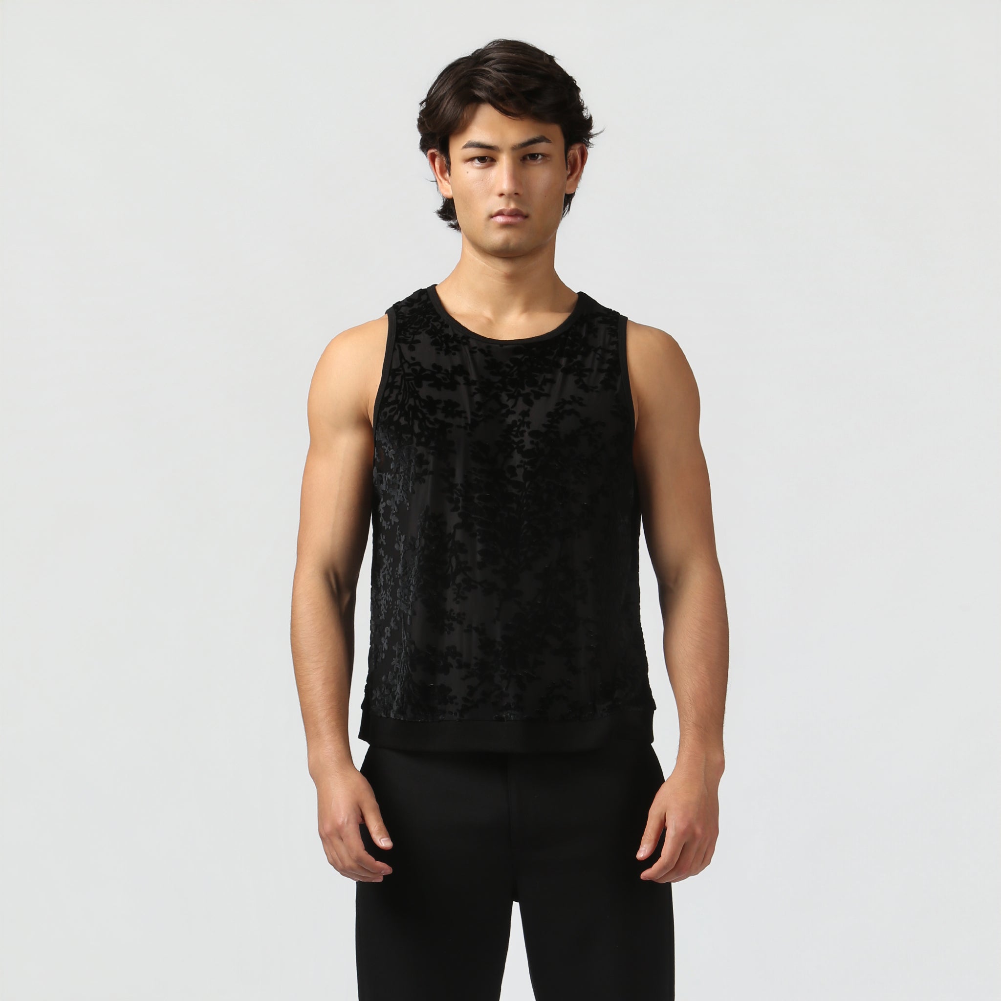 NEW- Black Heath Velvet Muscle Tee