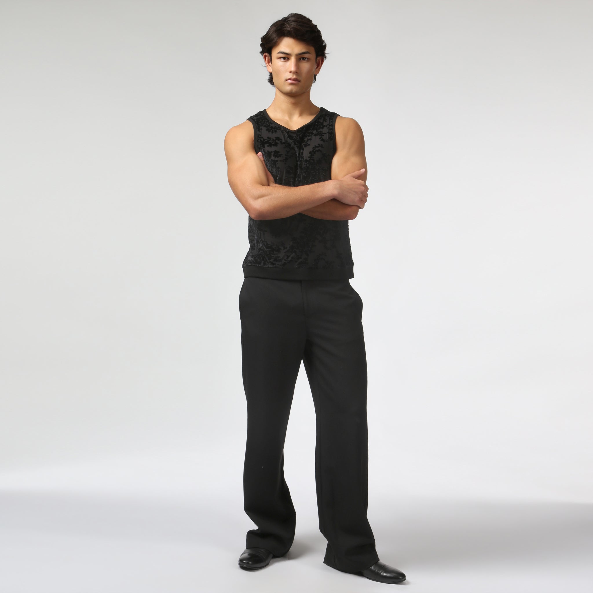 NEW- Black Heath Velvet Muscle Tee