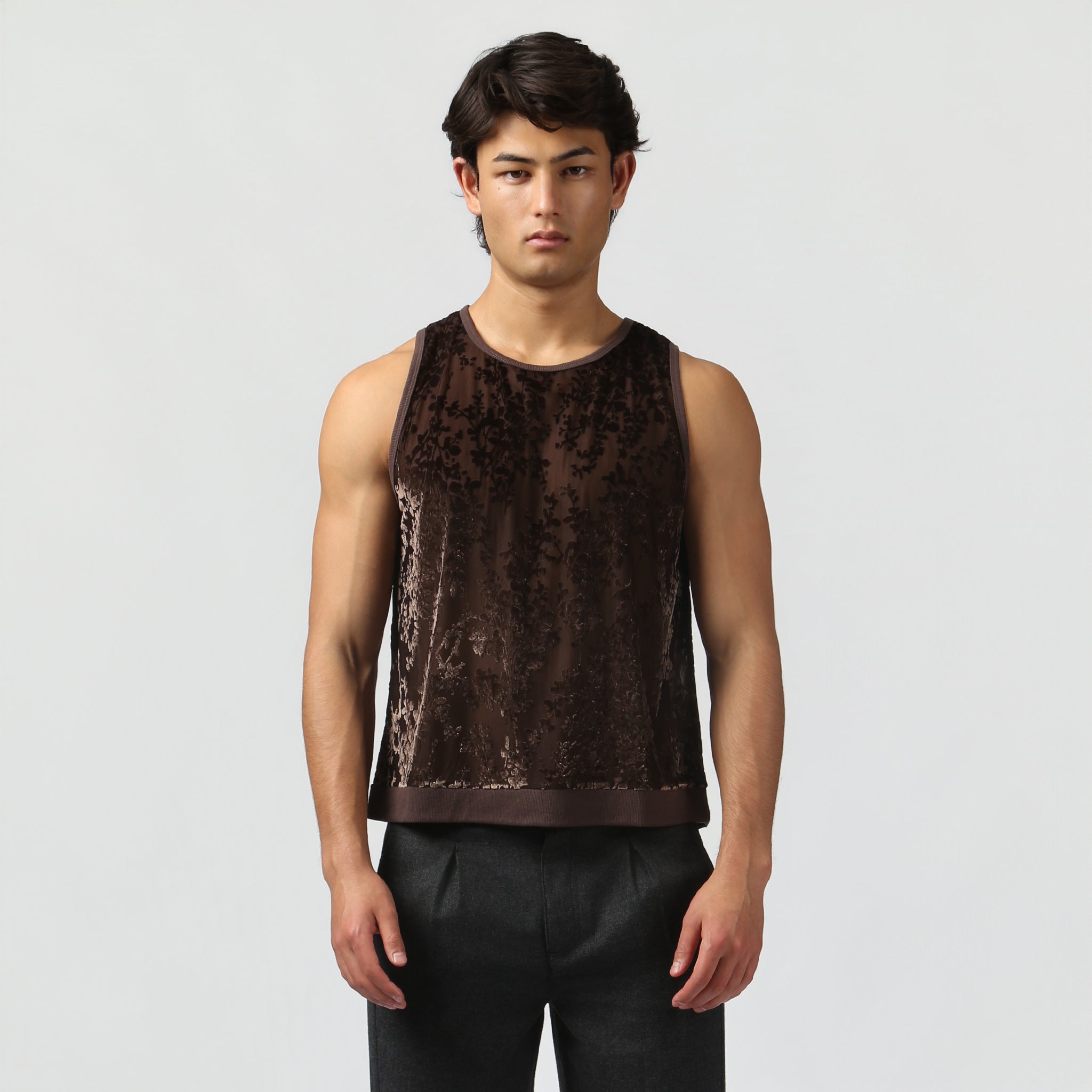 NEW- Burnt Umber Heath Velvet Muscle Tee