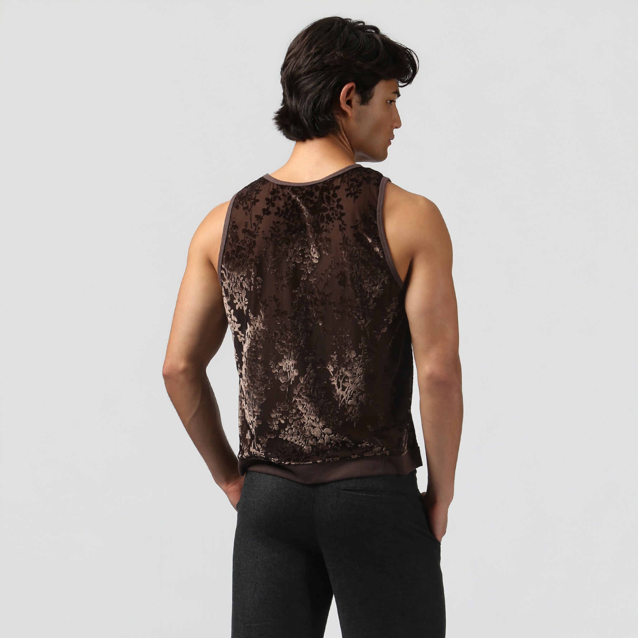 NEW- Burnt Umber Heath Velvet Muscle Tee