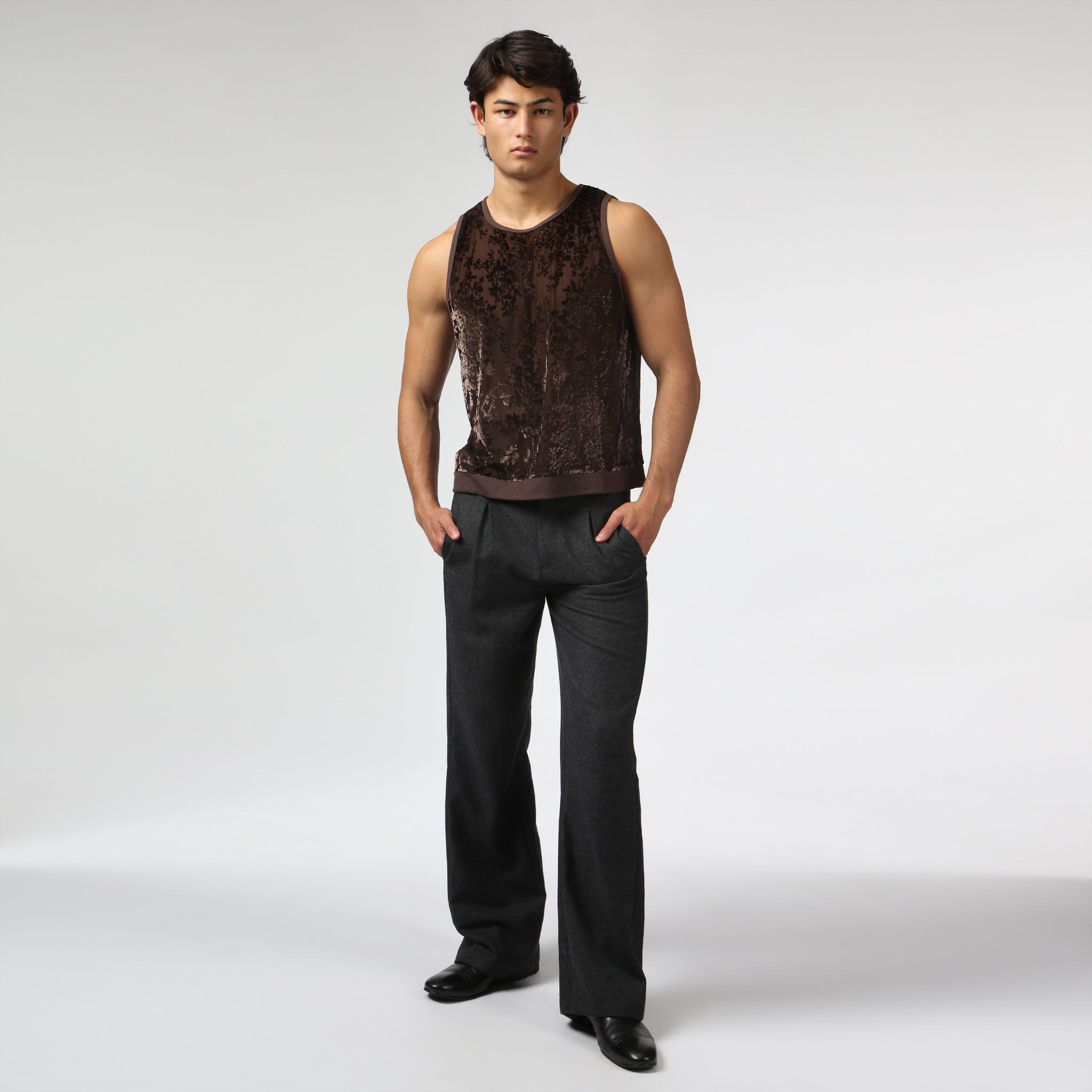 NEW- Burnt Umber Heath Velvet Muscle Tee
