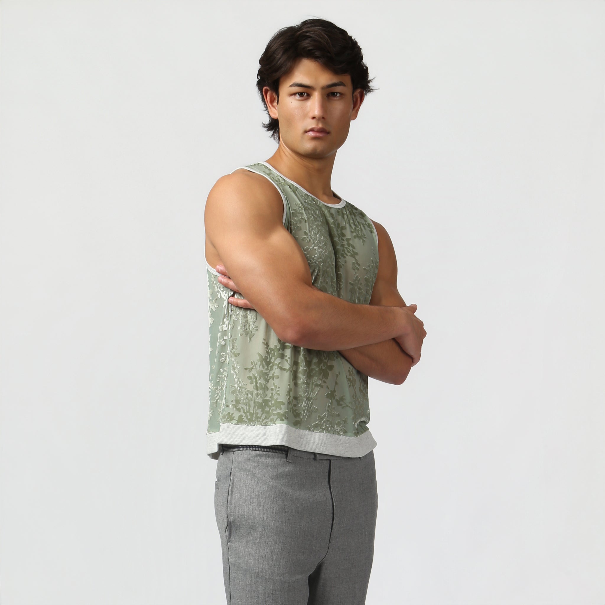 NEW- Mint Heath Velvet Muscle Tee