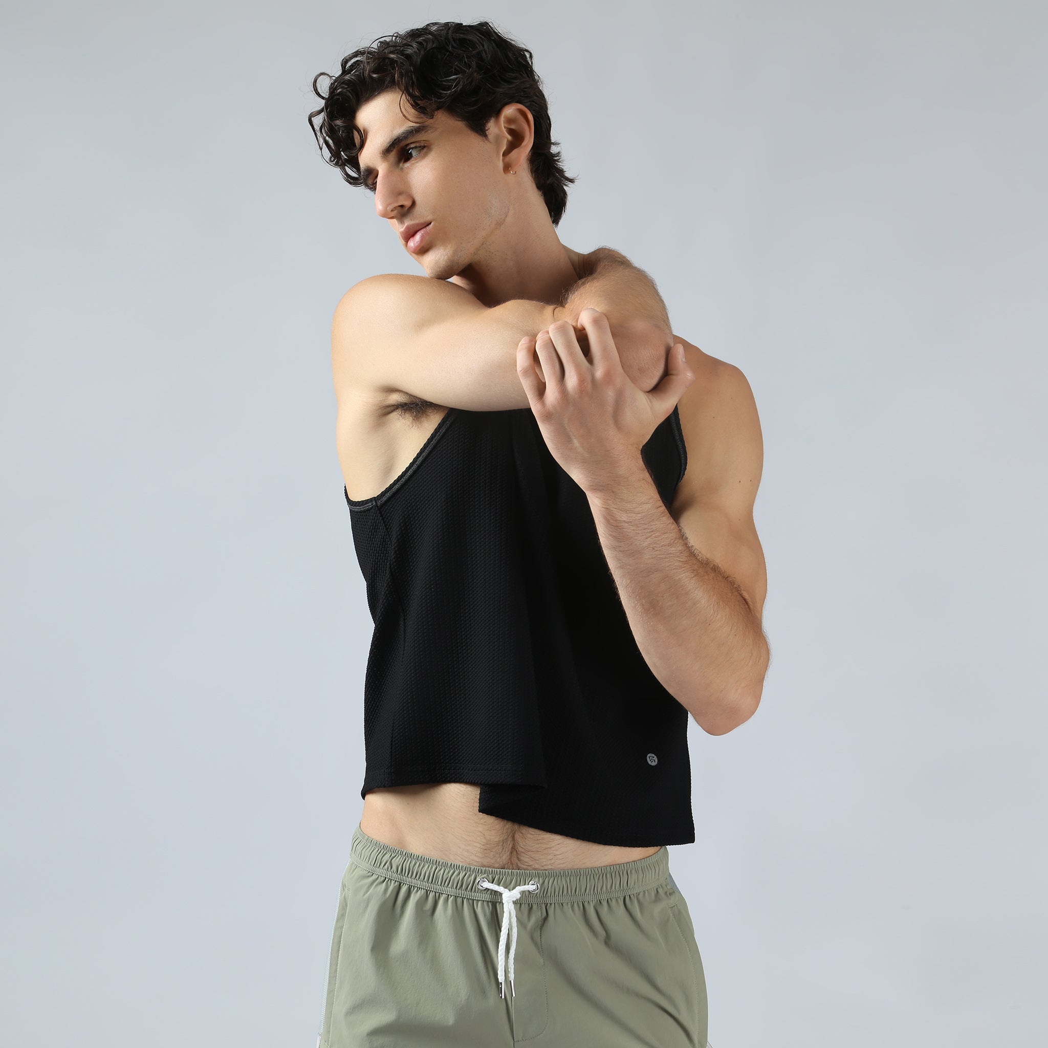 ACTIONWEAR Black Strata Flex Muscle Tee