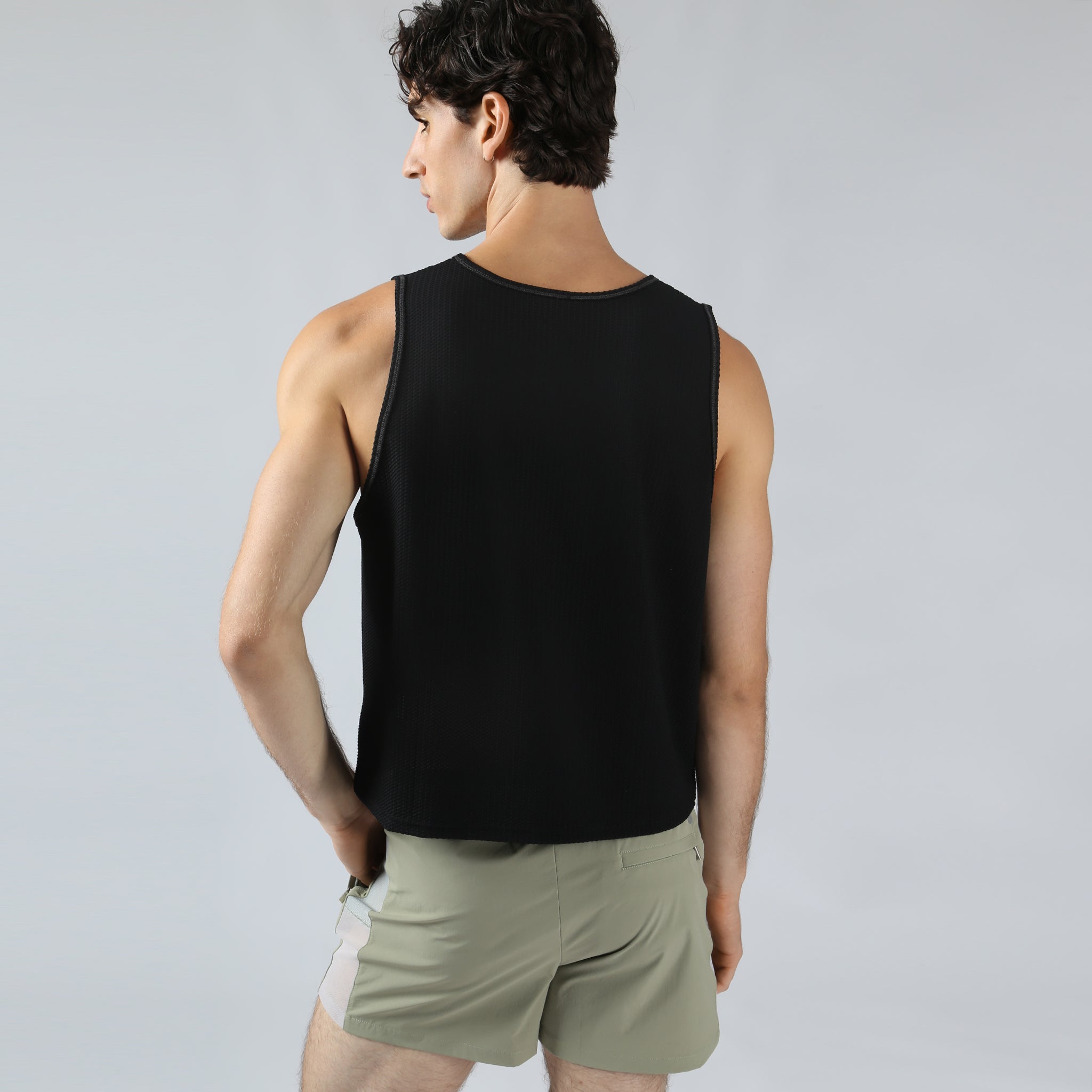 ACTIONWEAR Black Strata Flex Muscle Tee