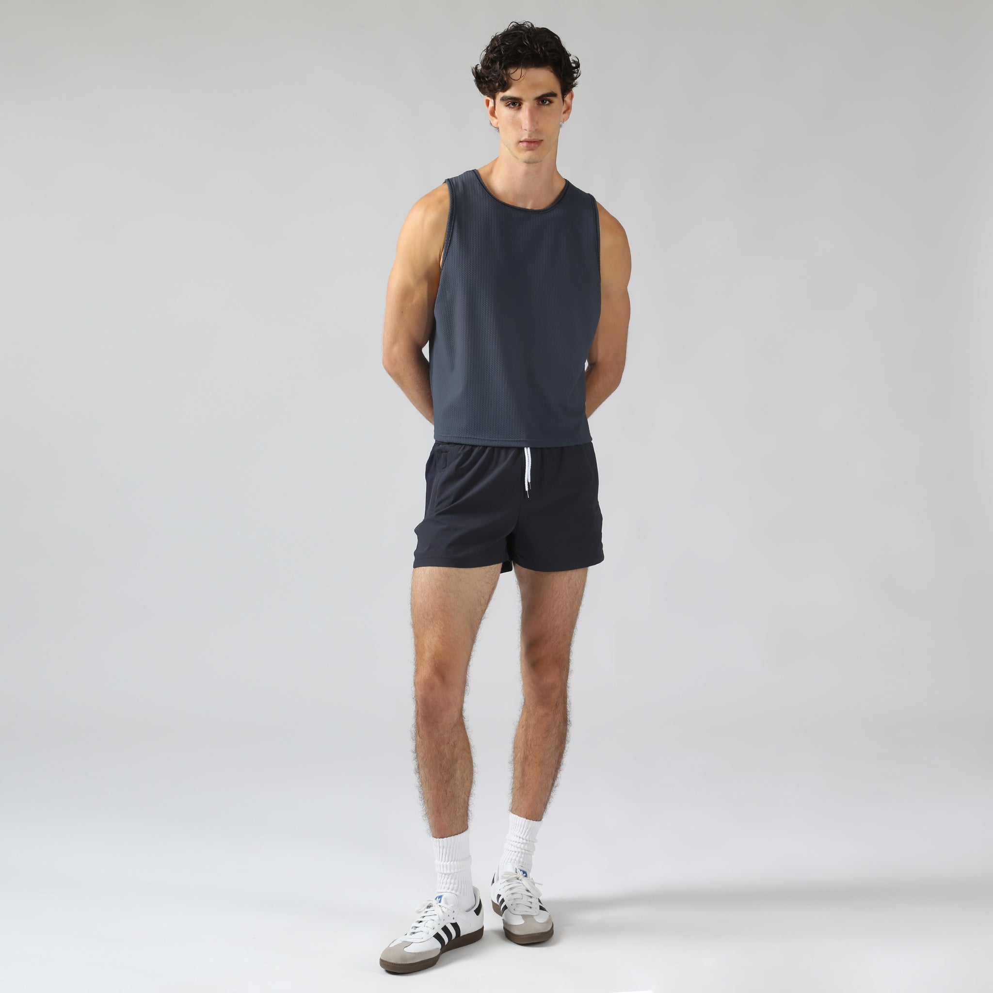 ACTIONWEAR Smoke Blue Strata Flex Muscle Tee