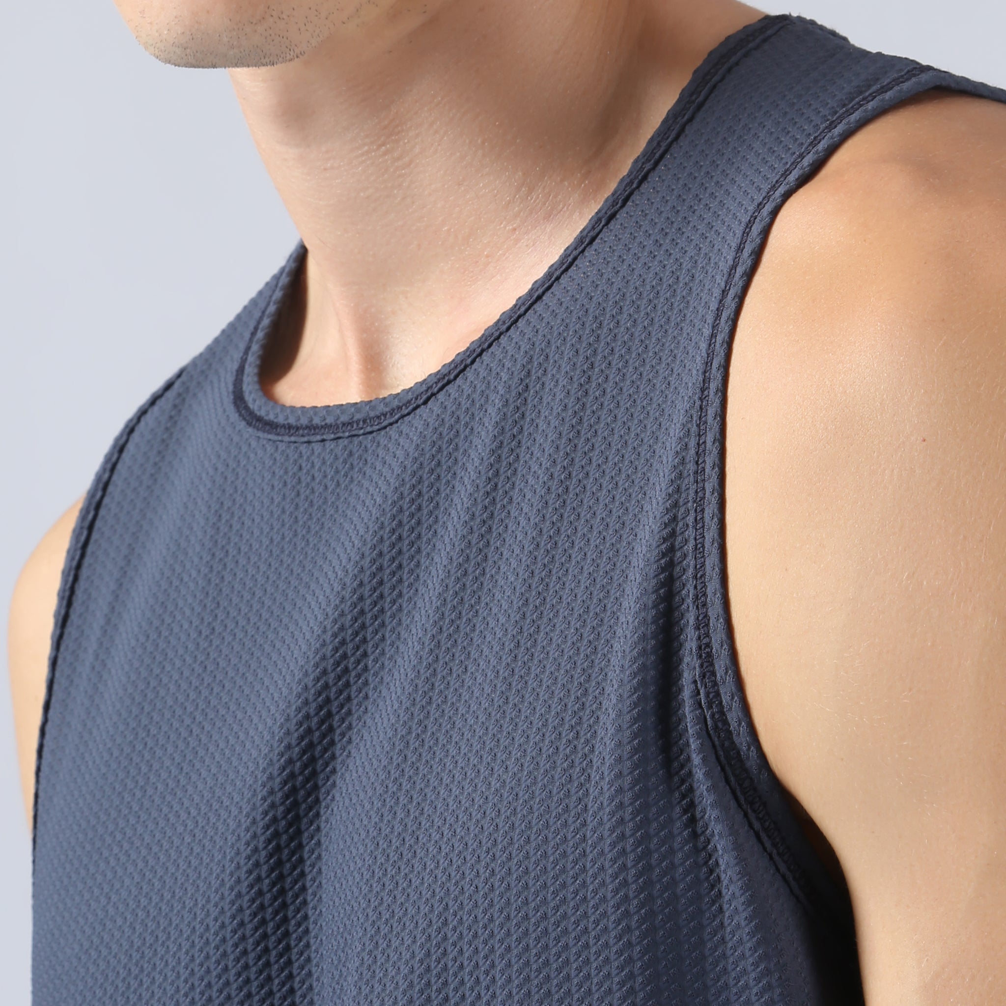 ACTIONWEAR Smoke Blue Strata Flex Muscle Tee