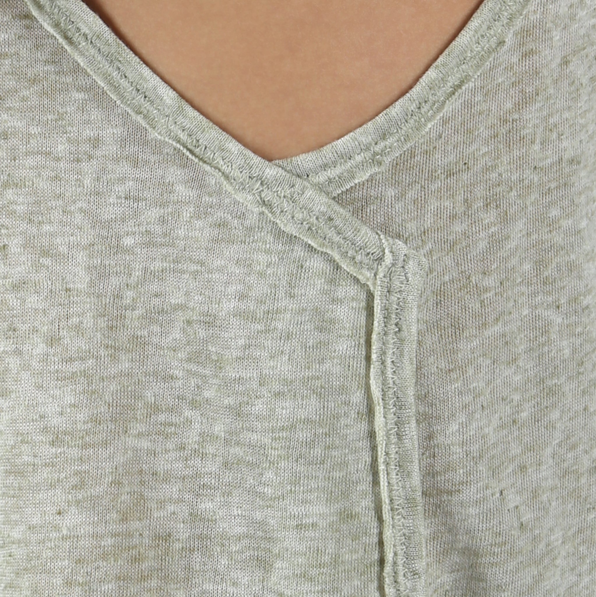 NEW- Sea Grass Driftstone Linen Muscle Tee