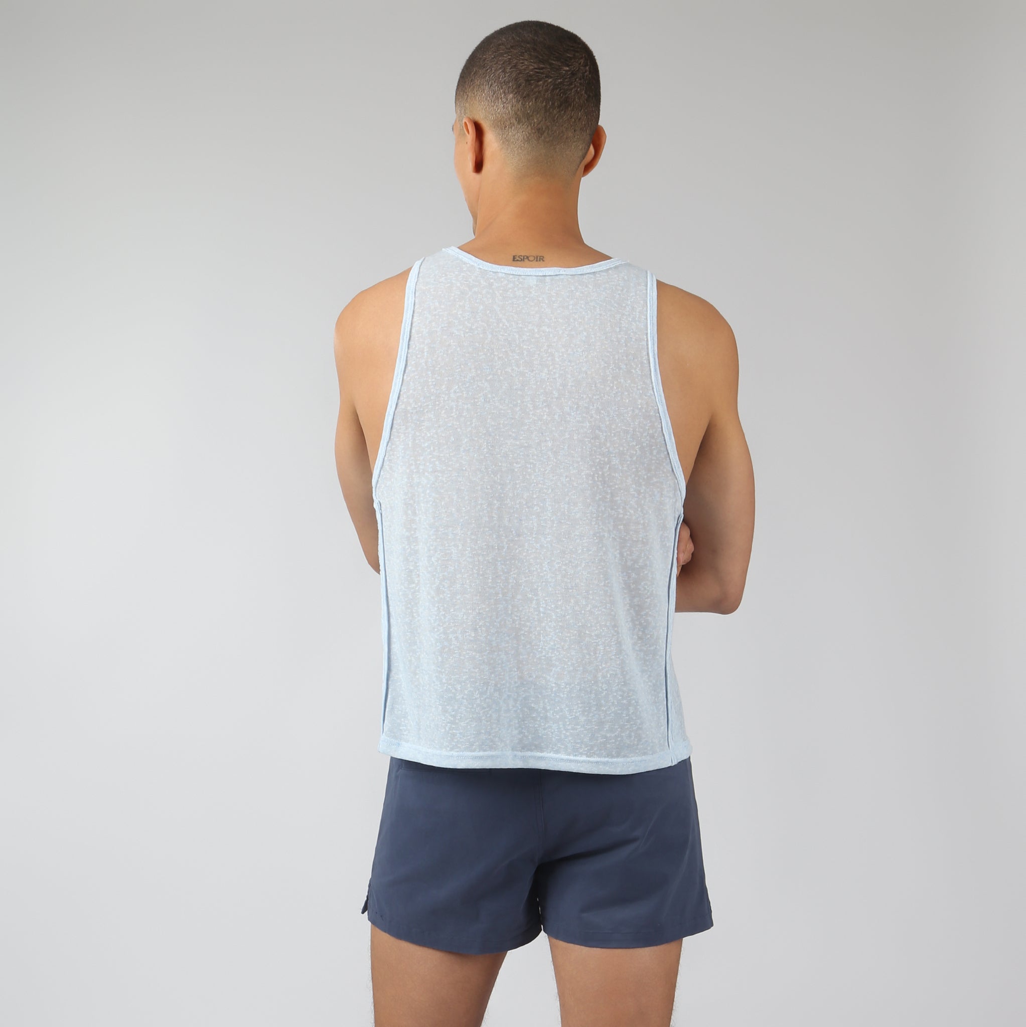 NEW- Sky Driftstone Linen Muscle Tee