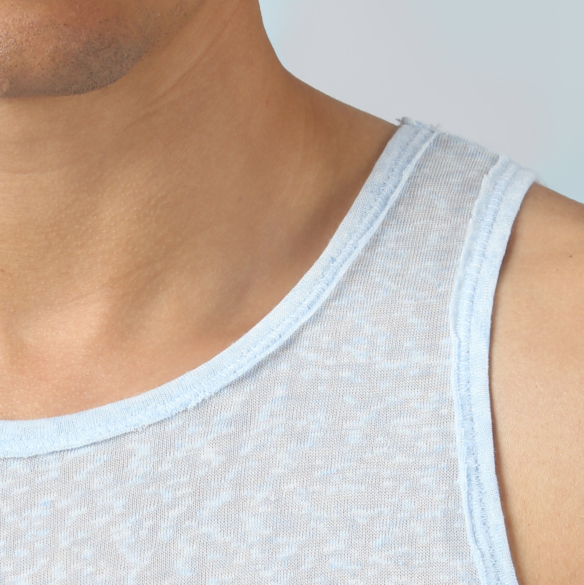 NEW- Sky Driftstone Linen Muscle Tee