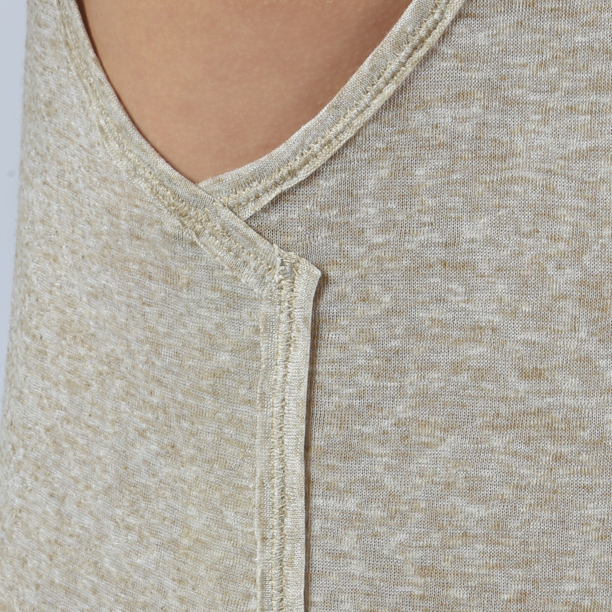 NEW- Sand Driftstone Linen Muscle Tee