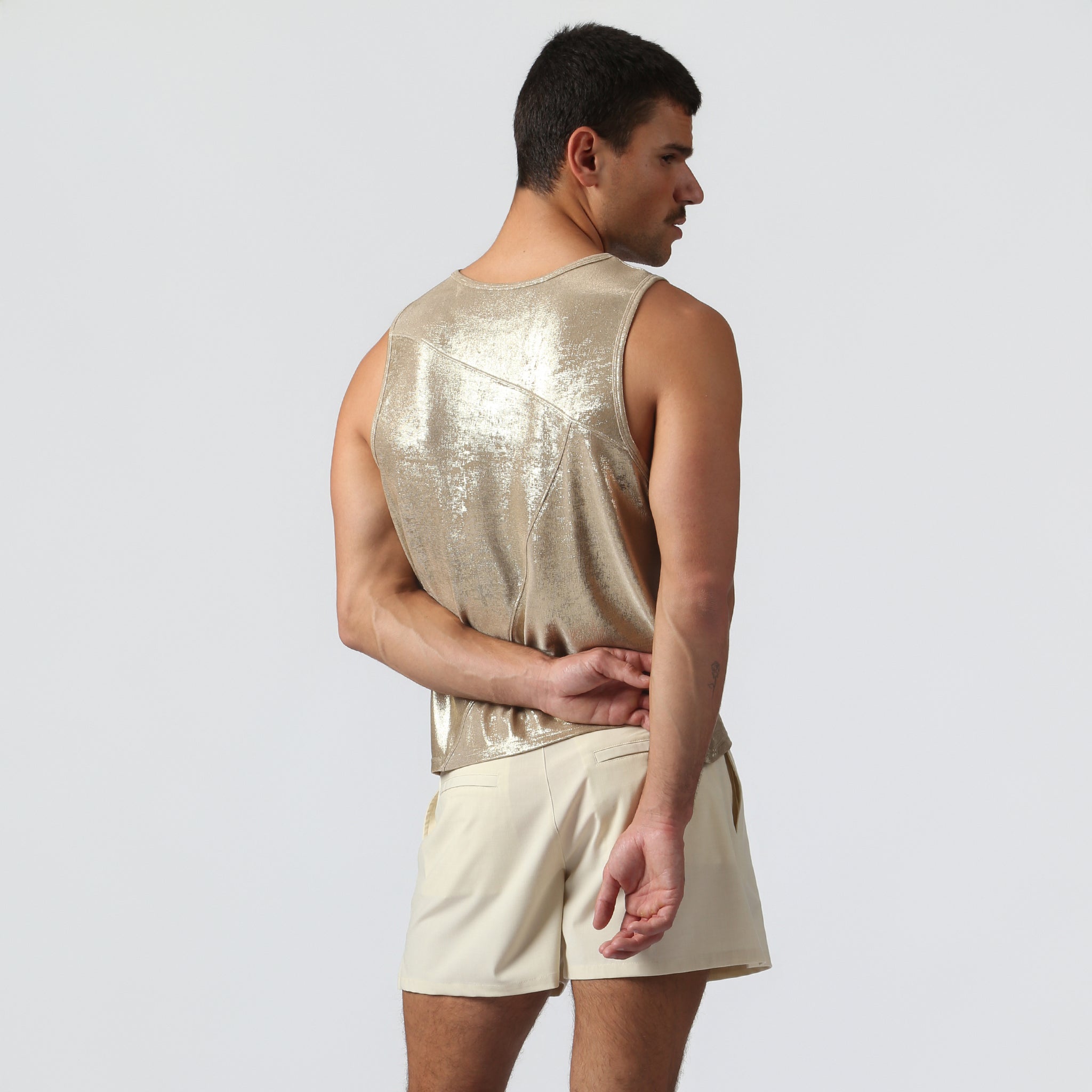 NEW- Ivory Gold Spettacolo Muscle Tee