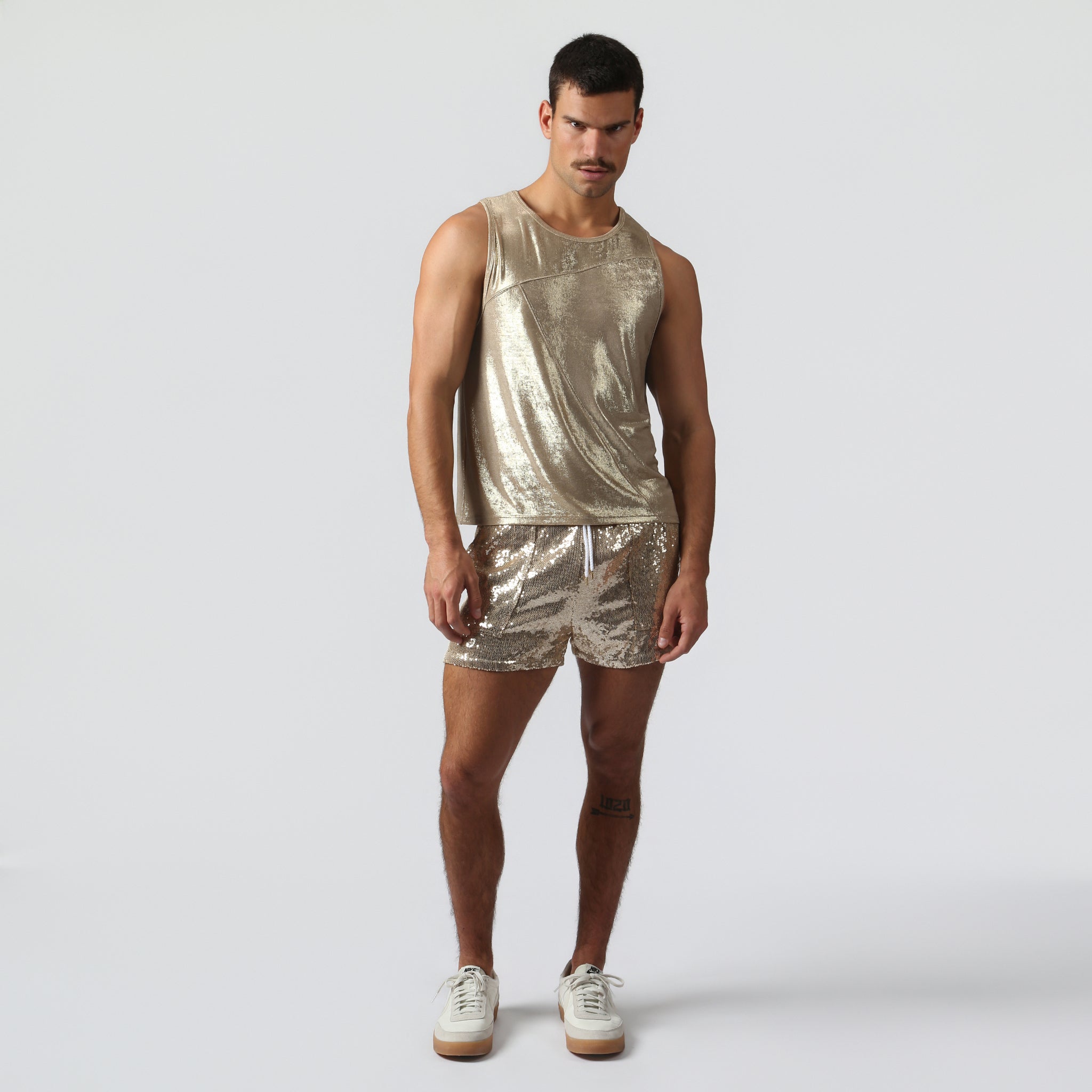 NEW- Ivory Gold Spettacolo Muscle Tee