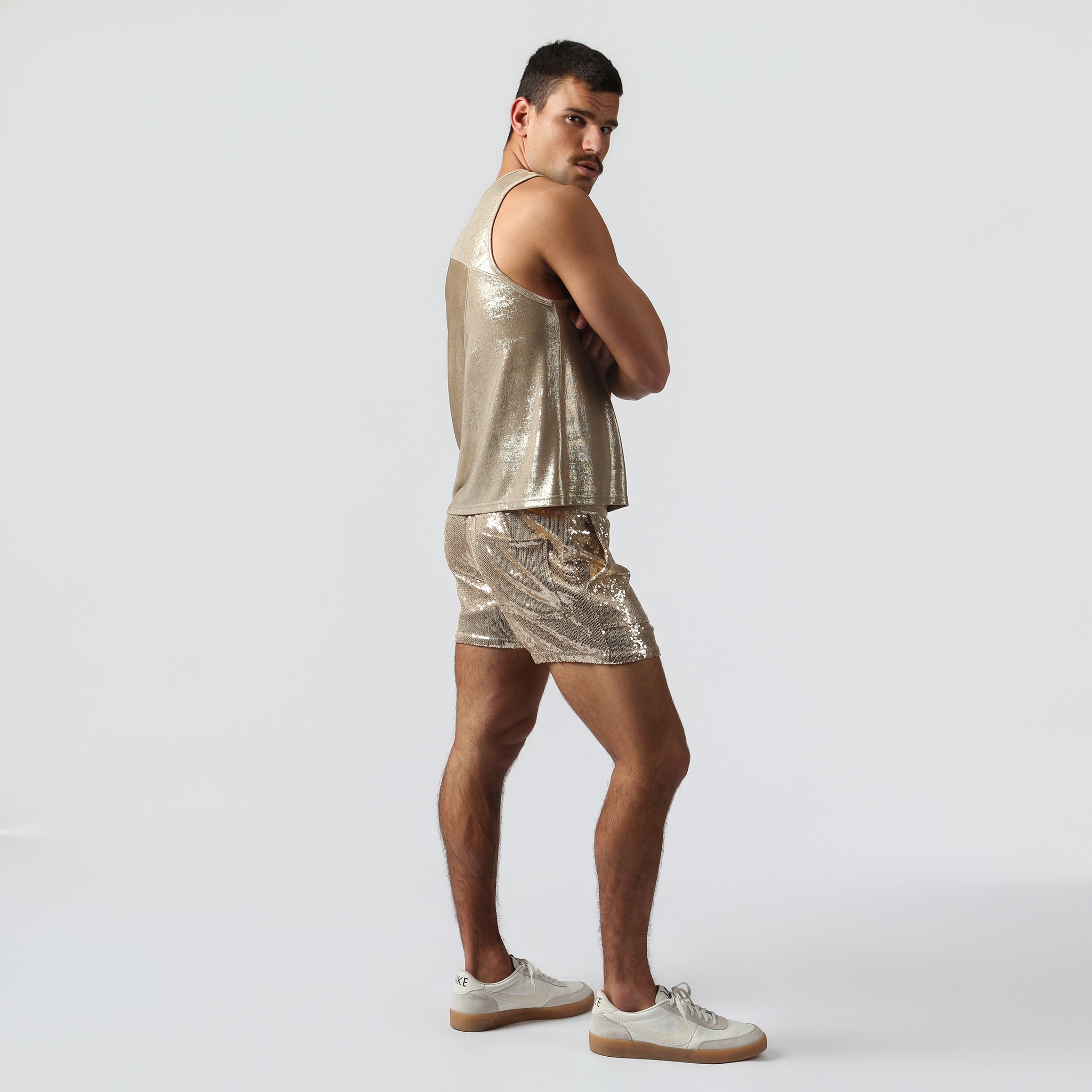 NEW- Ivory Gold Spettacolo Muscle Tee