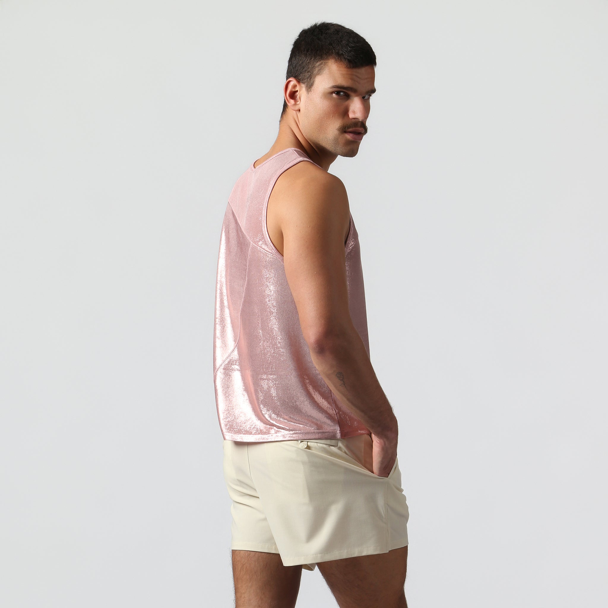 NEW- Rose Gold Spettacolo Muscle Tee