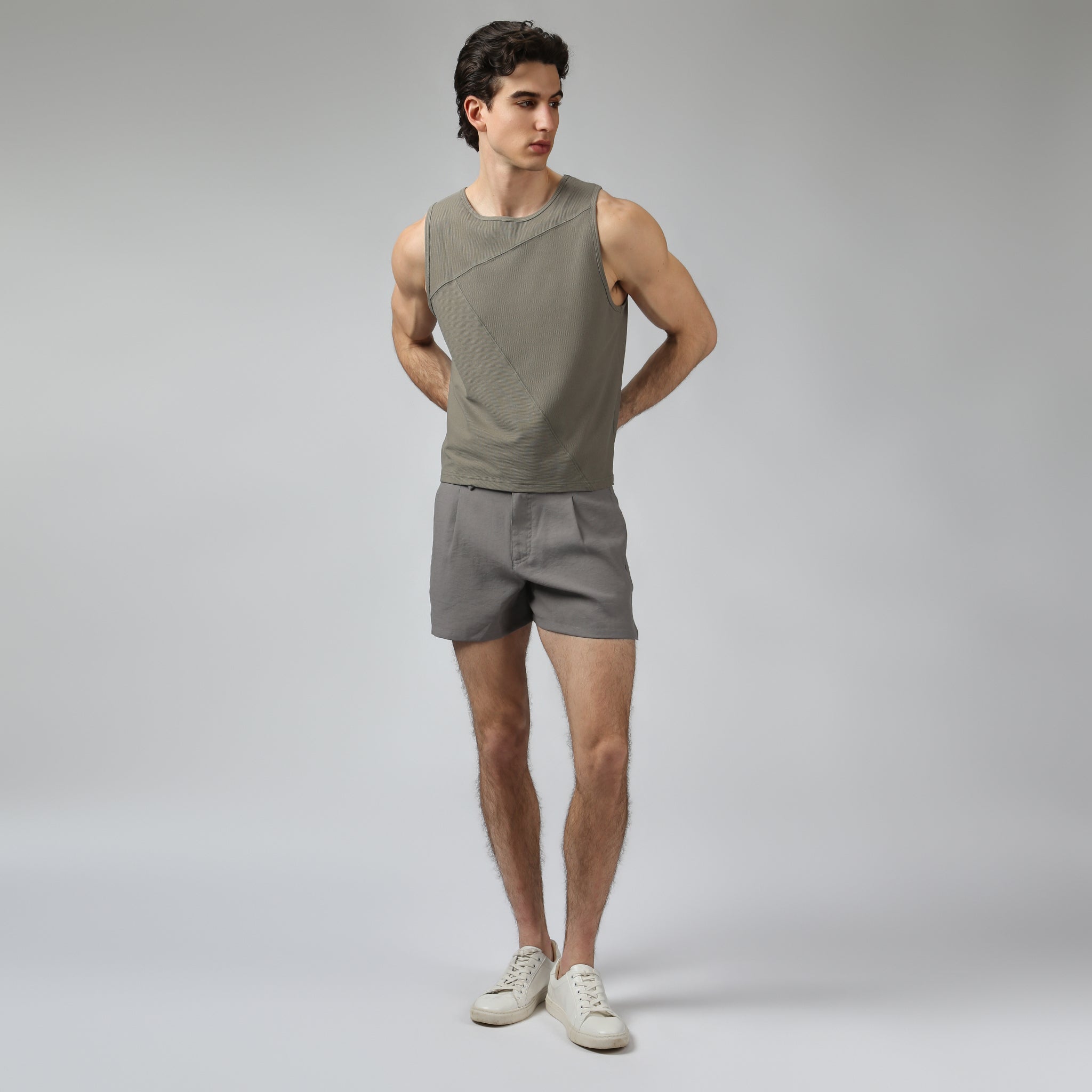Army Beach Walk Rib Muscle Tee - Parke & Ronen