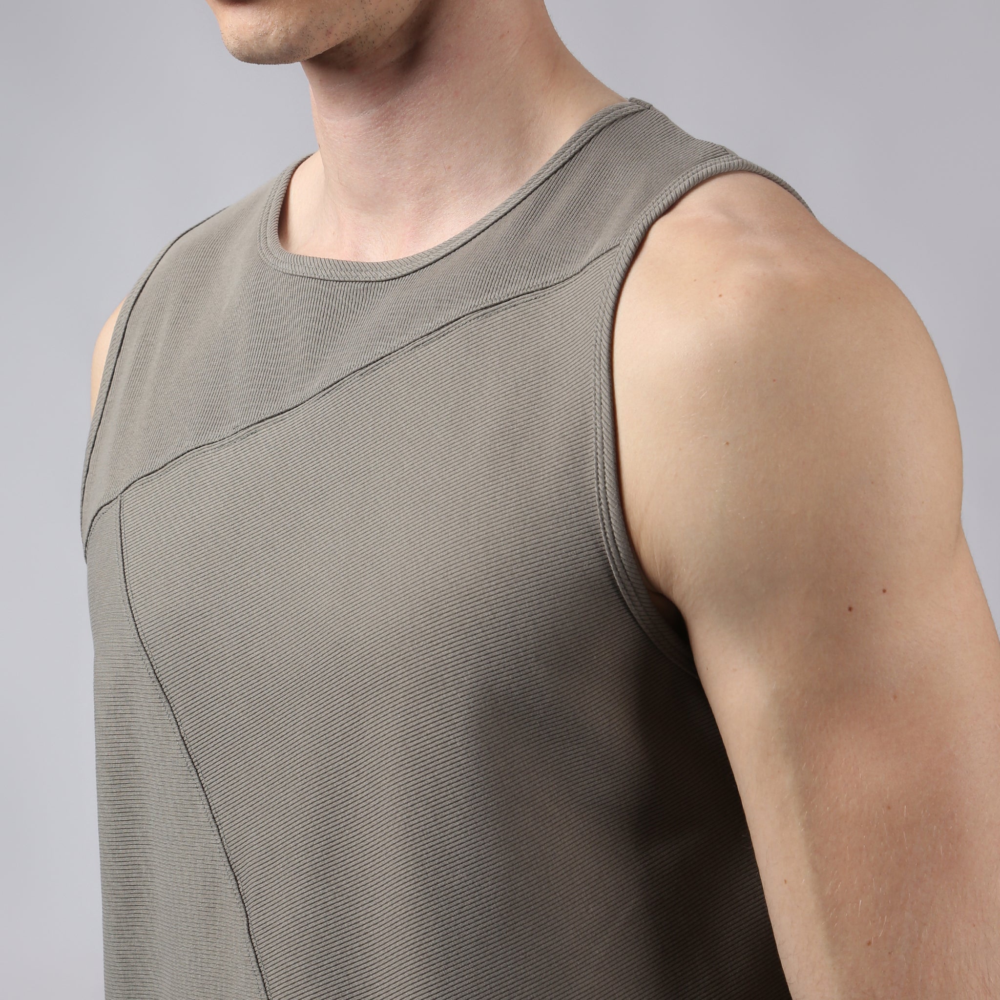Army Beach Walk Rib Muscle Tee - Parke & Ronen