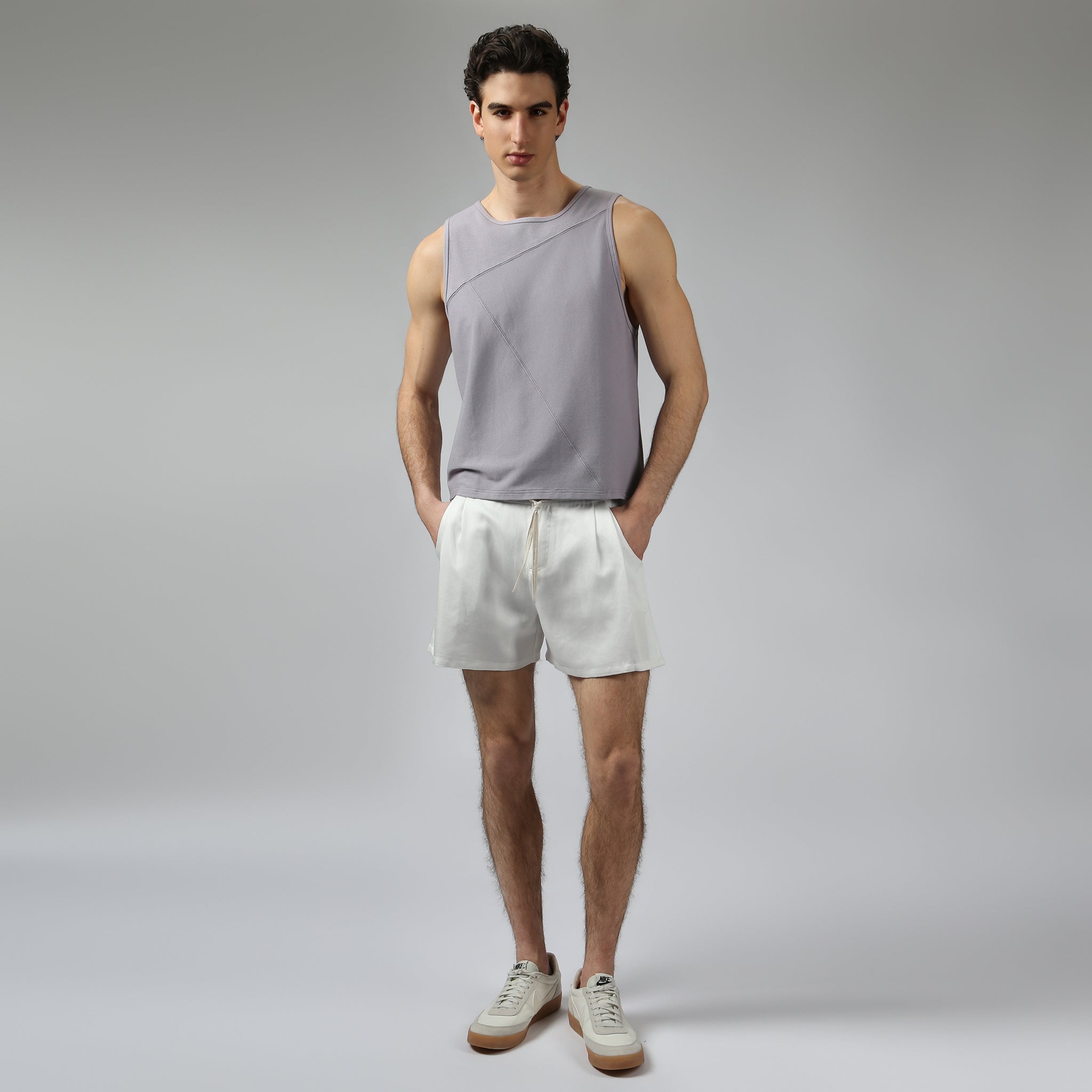 Lavender Beach Walk Rib Muscle Tee - Parke & Ronen