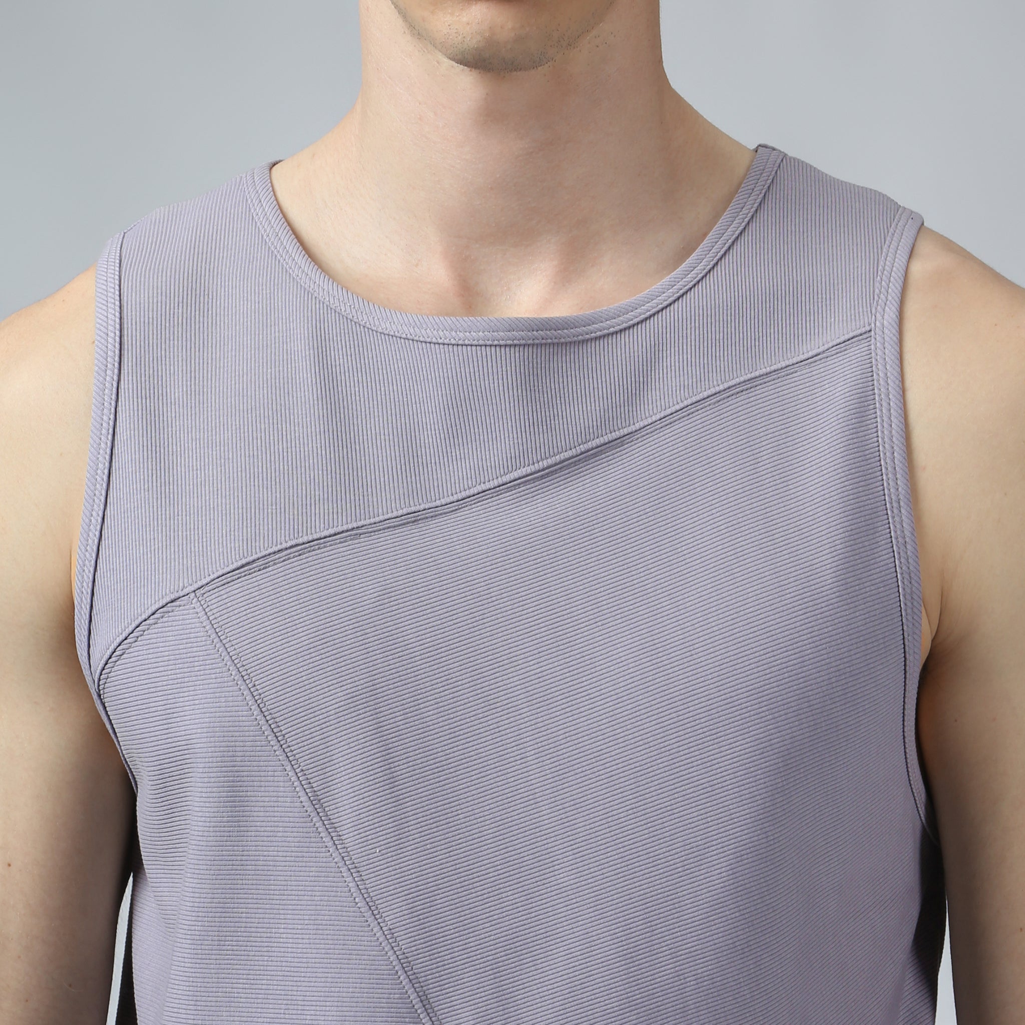 Lavender Beach Walk Rib Muscle Tee - Parke & Ronen