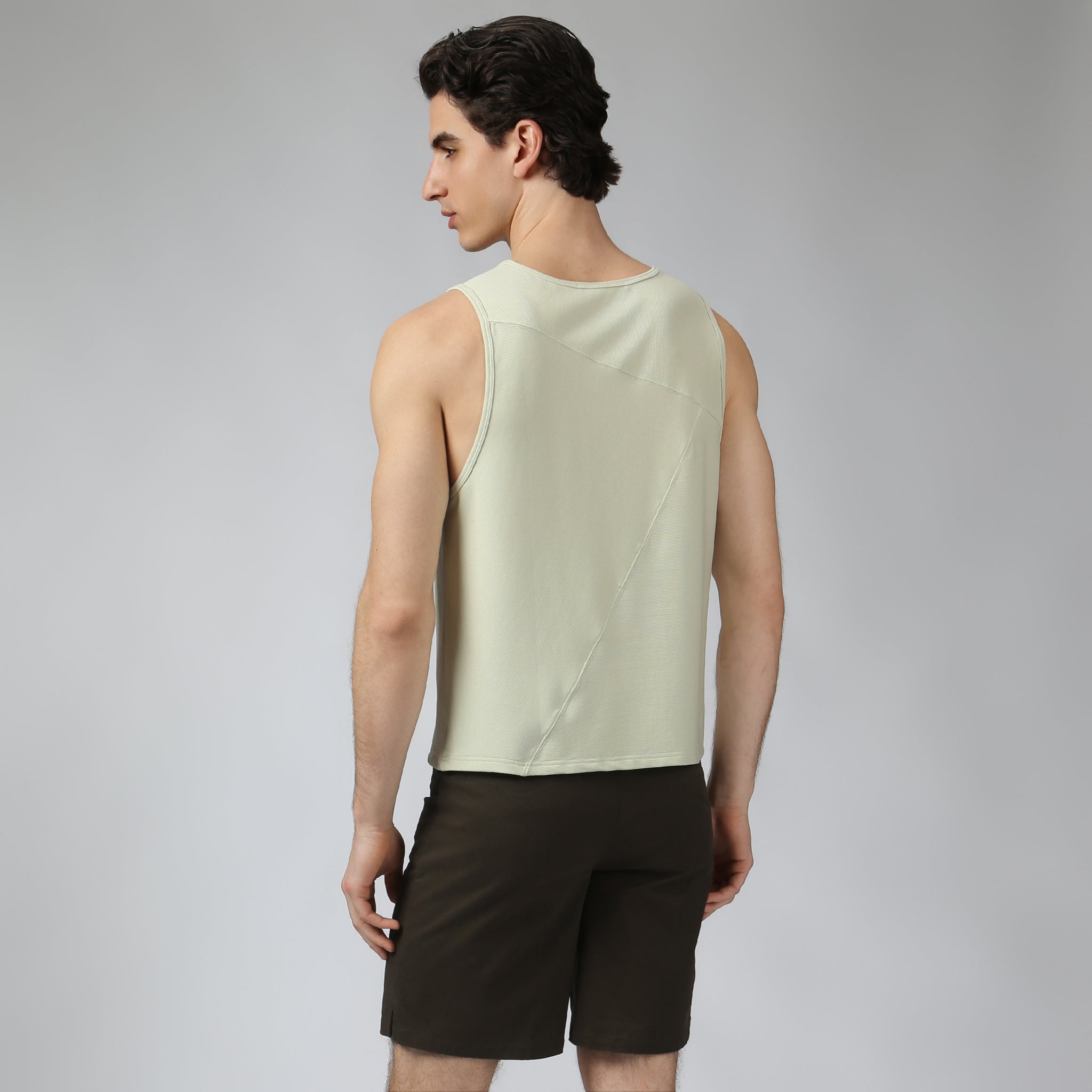 Sage Beach Walk Rib Muscle Tee - Parke & Ronen