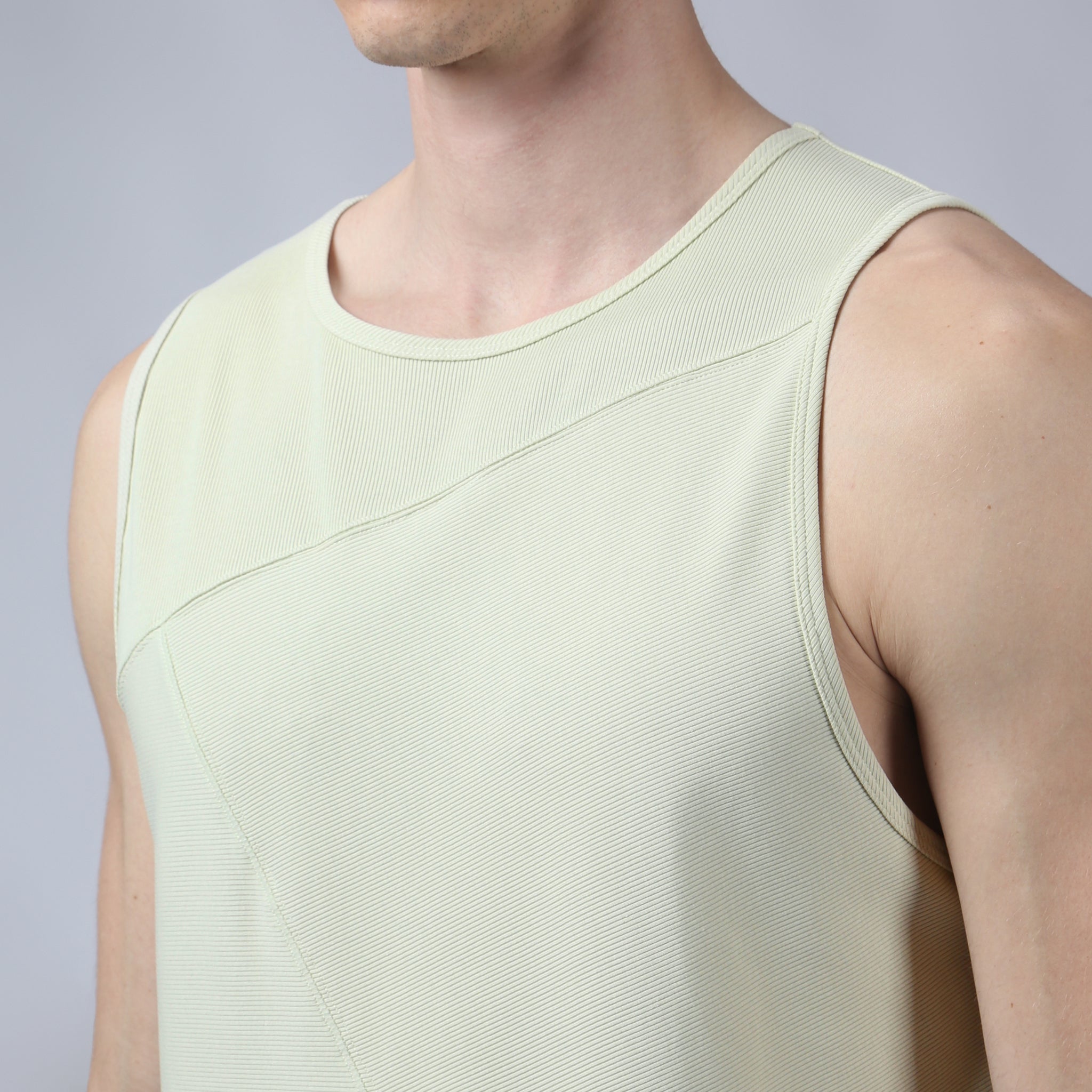 Sage Beach Walk Rib Muscle Tee - Parke & Ronen