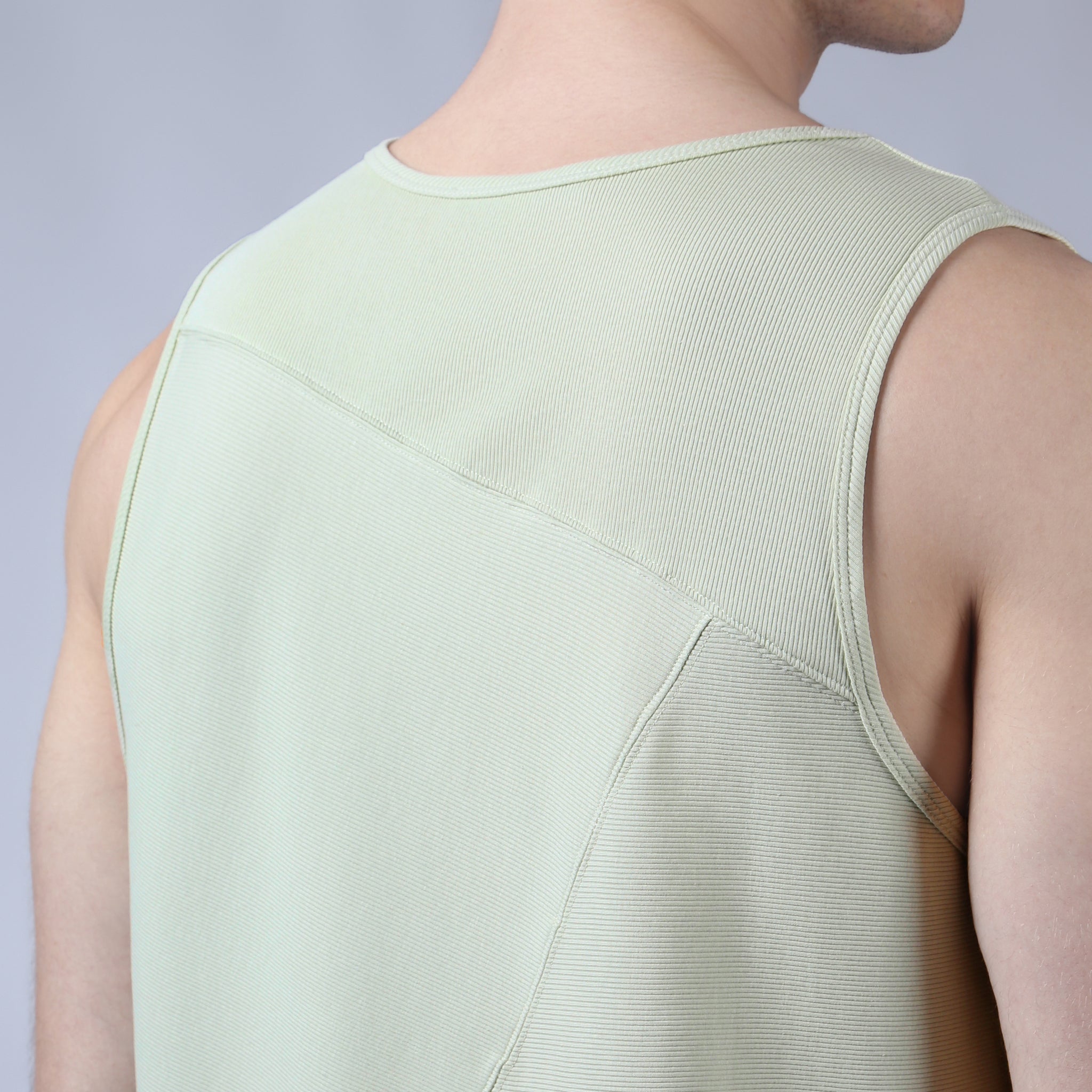 Sage Beach Walk Rib Muscle Tee - Parke & Ronen