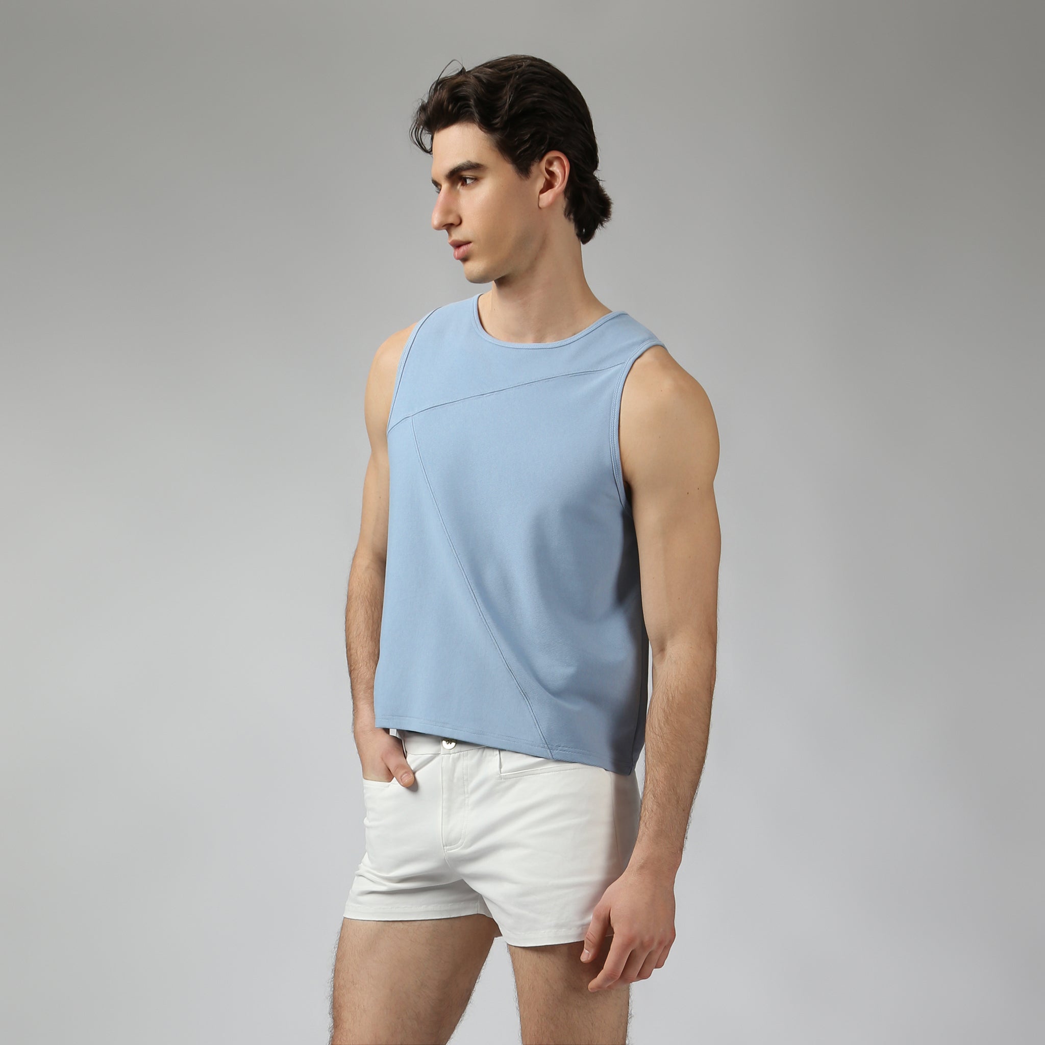 NEW- Sky Beach Walk Rib Muscle Tee - Parke & Ronen
