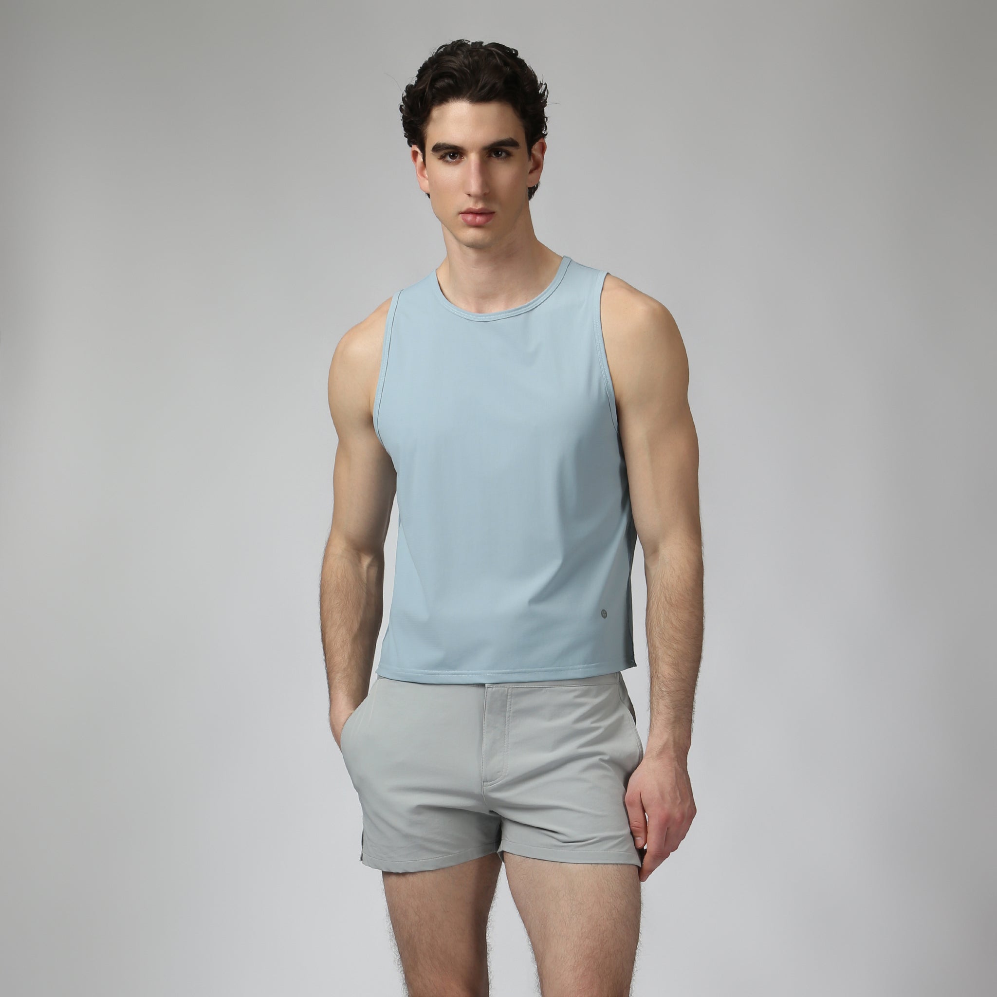 Sky Kinetic Rib Muscle Tee - Parke & Ronen