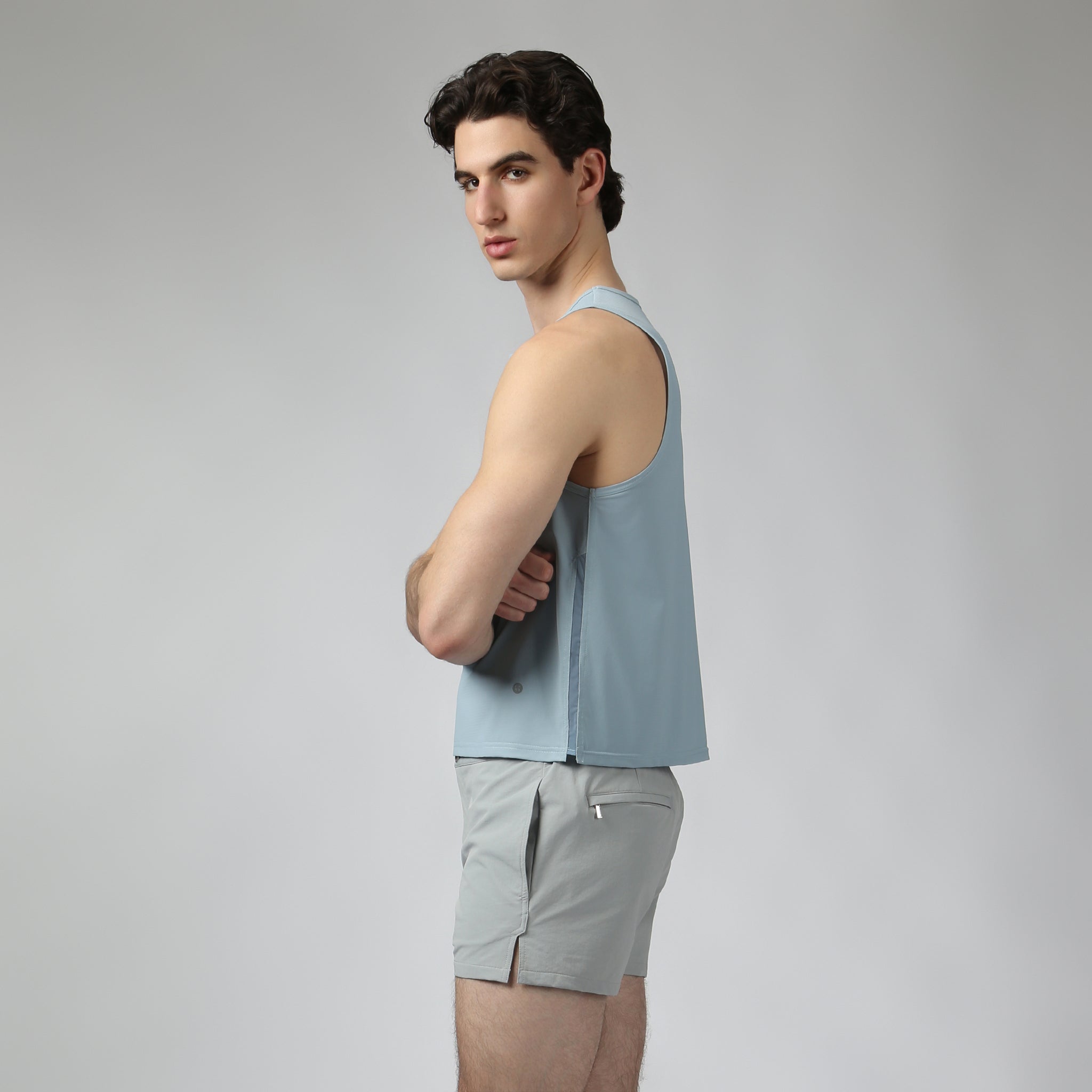 Sky Kinetic Rib Muscle Tee - Parke & Ronen