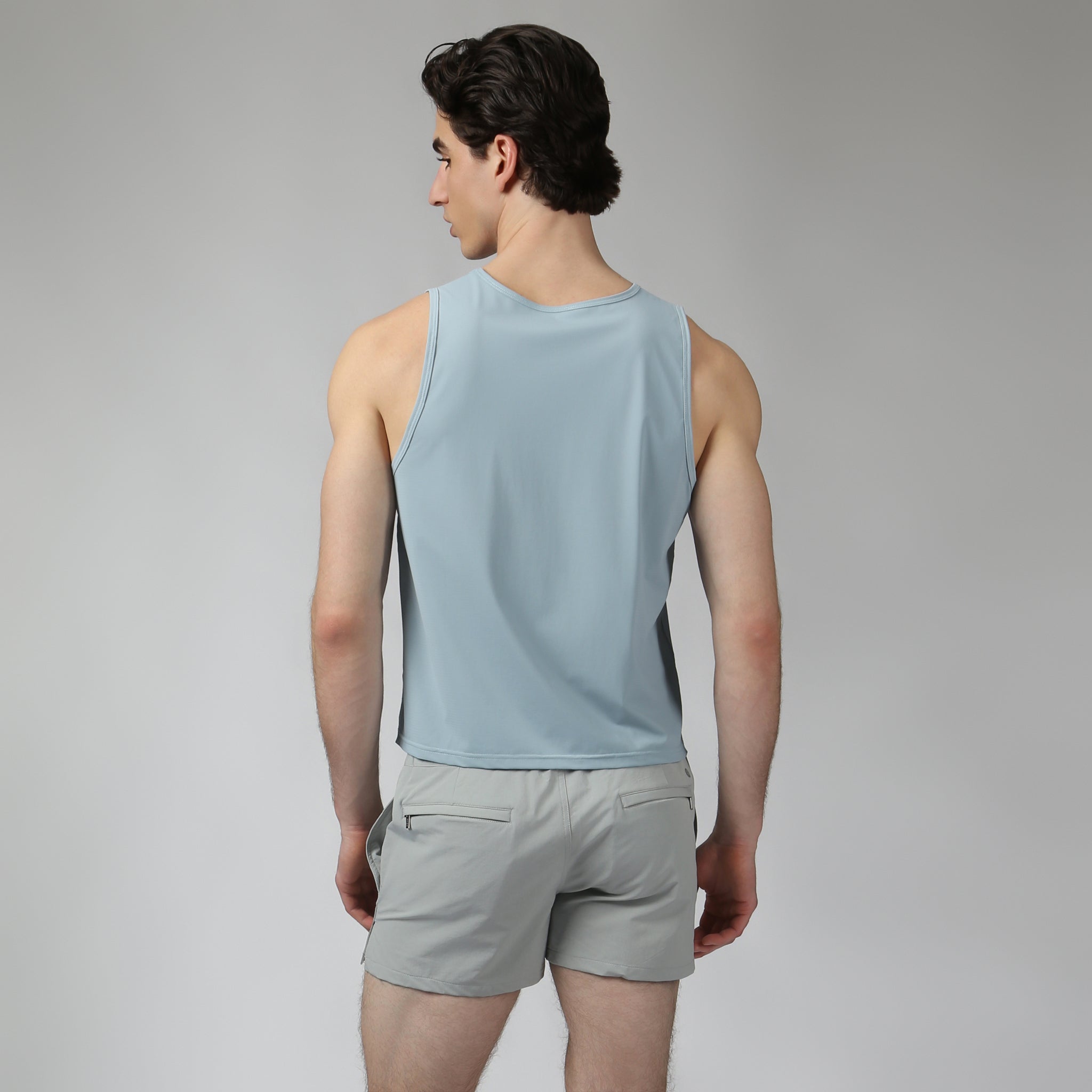 Sky Kinetic Rib Muscle Tee - Parke & Ronen