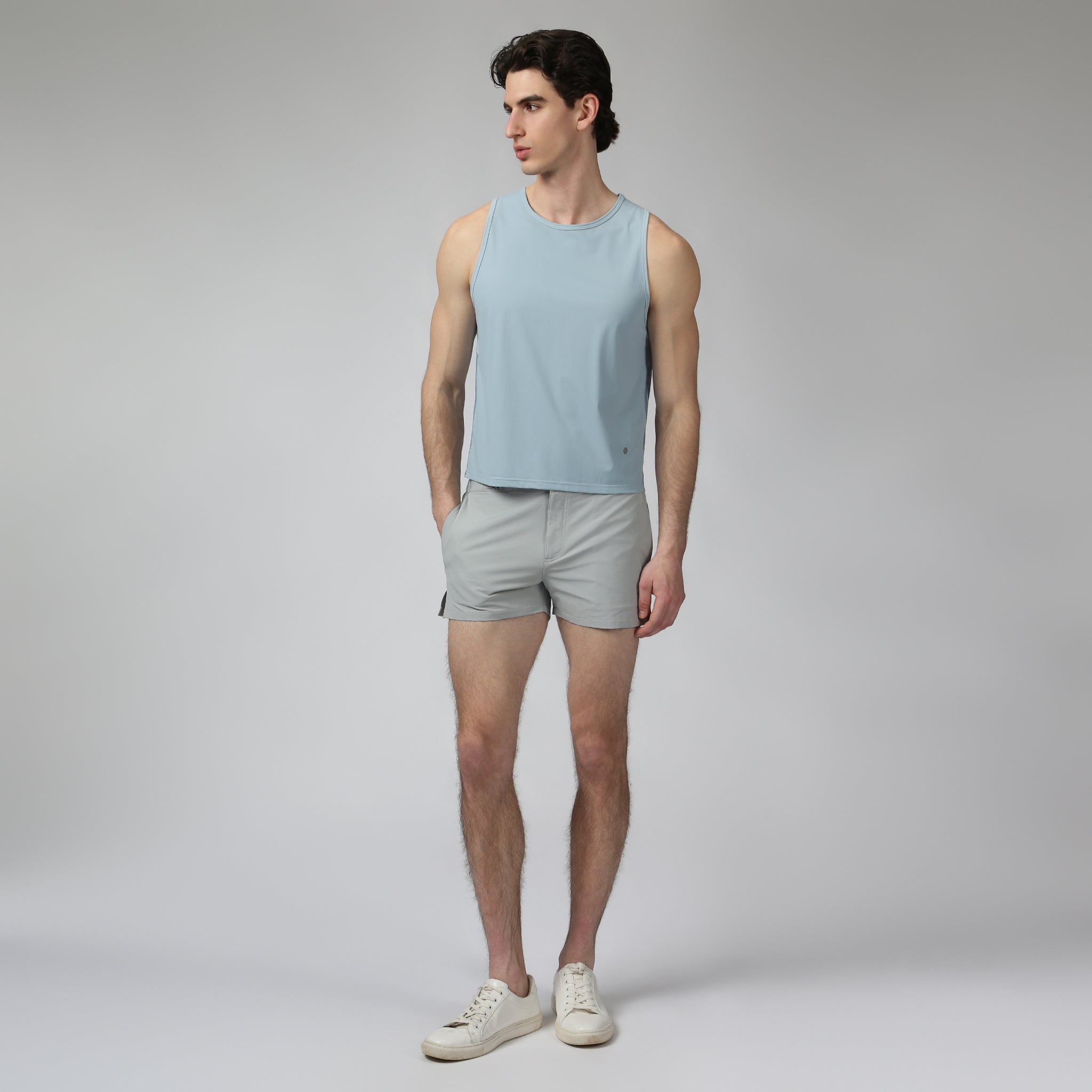 Sky Kinetic Rib Muscle Tee - Parke & Ronen