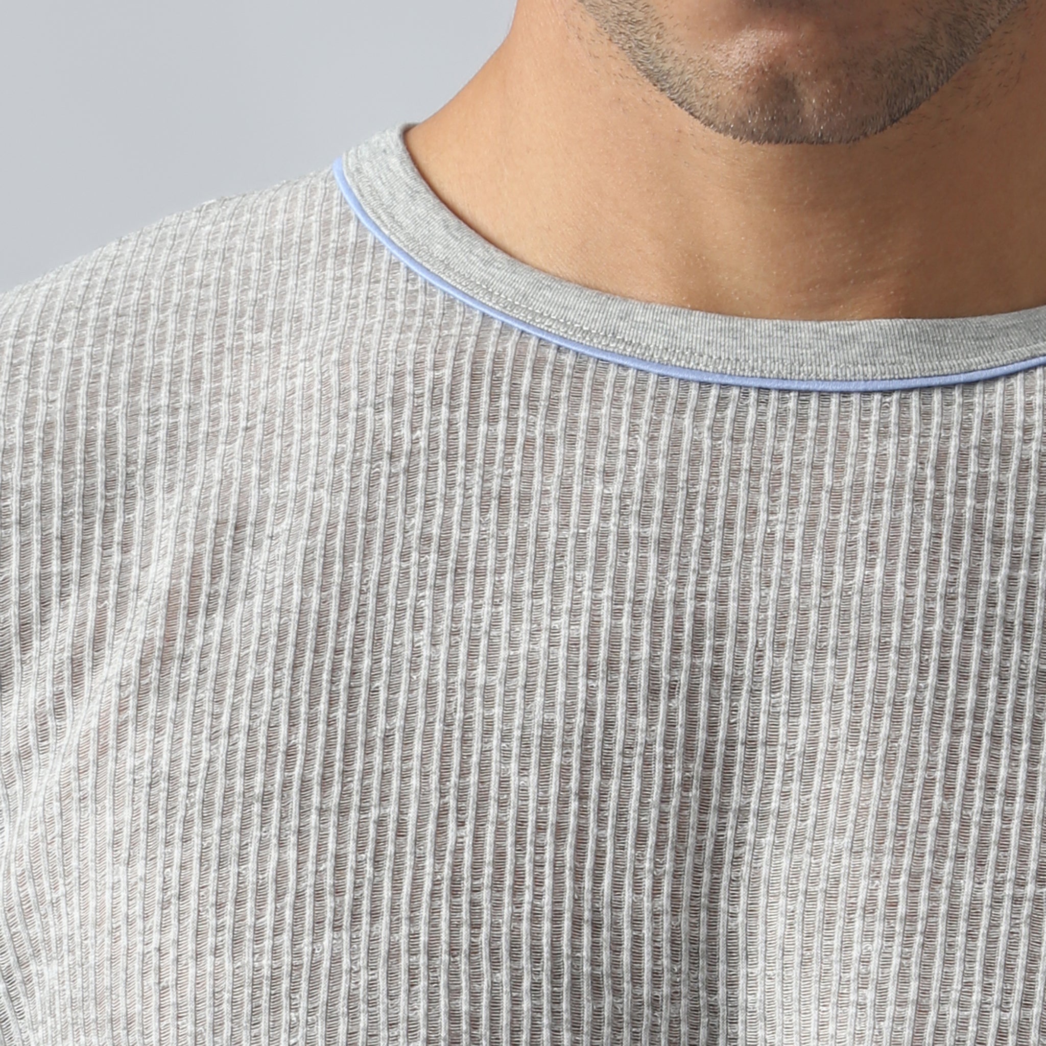 NEW-  Soft Grey Sereno Rib Tee