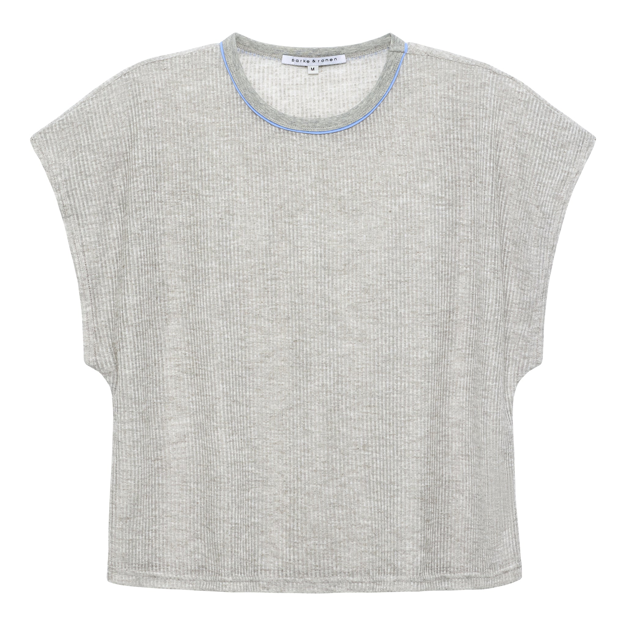 NEW-  Soft Grey Sereno Rib Tee