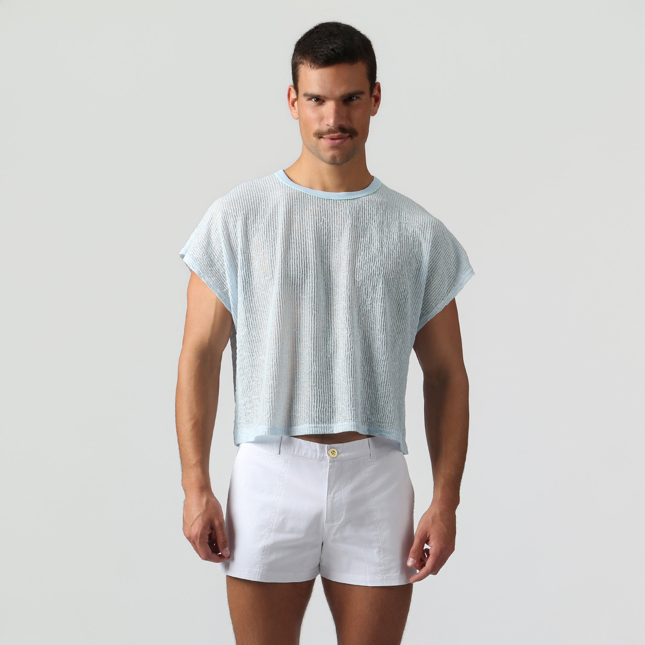 NEW-  Sky Blue Sereno Rib Tee