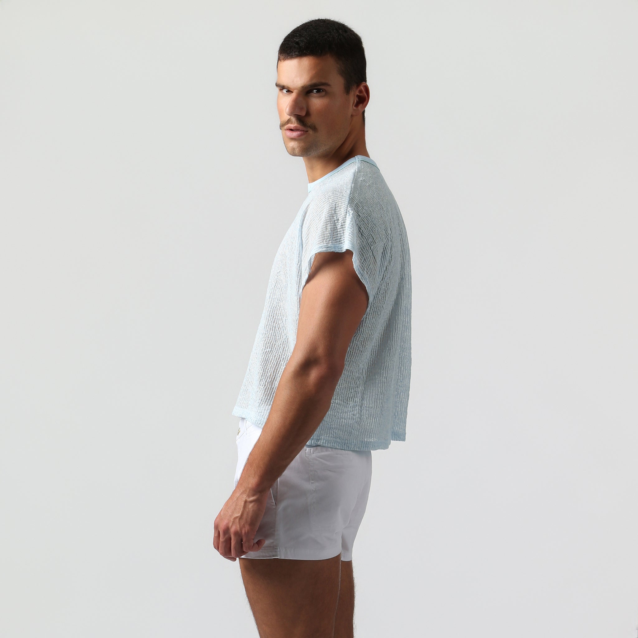 NEW-  Sky Blue Sereno Rib Tee